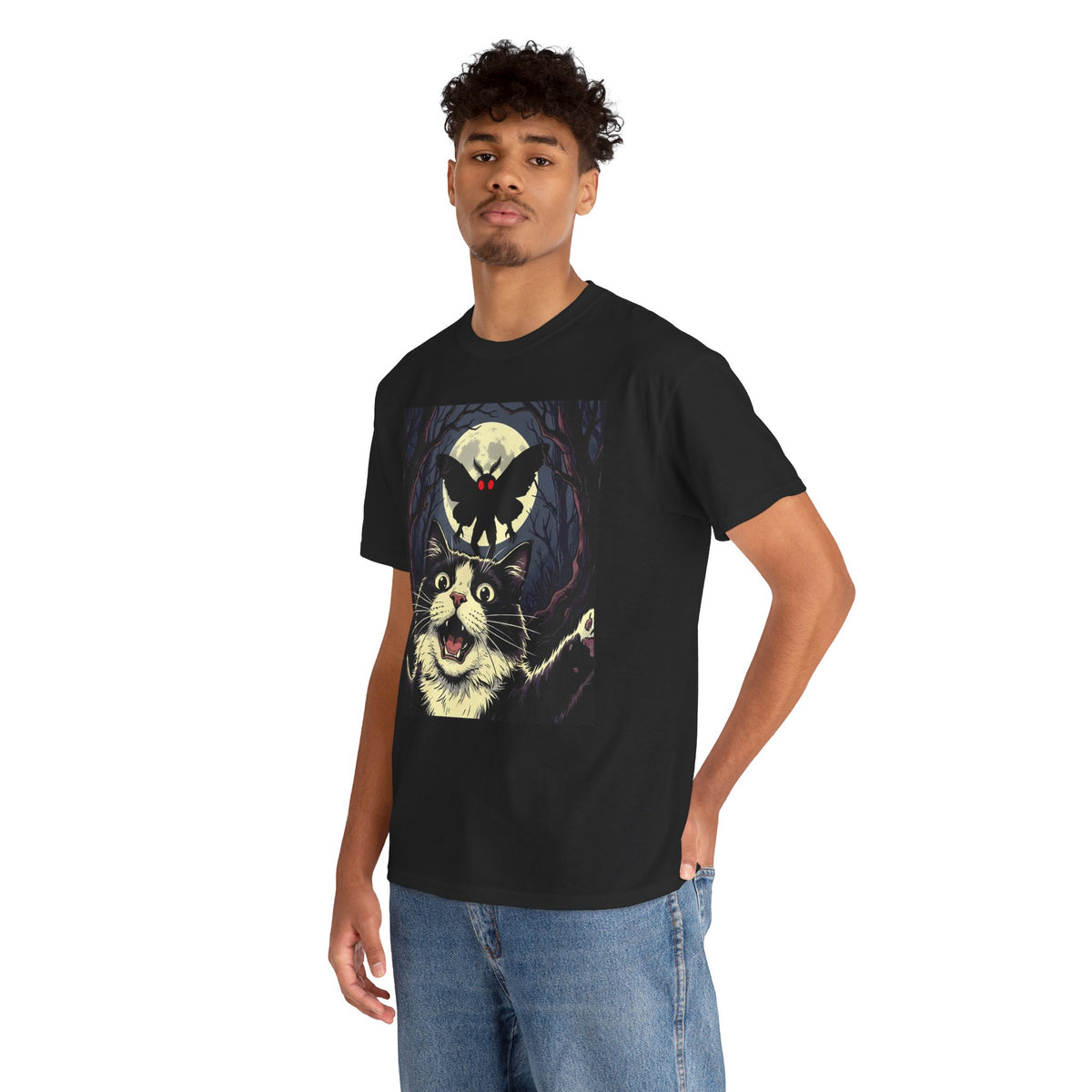 Cat Selfie with Mothman T-Shirt