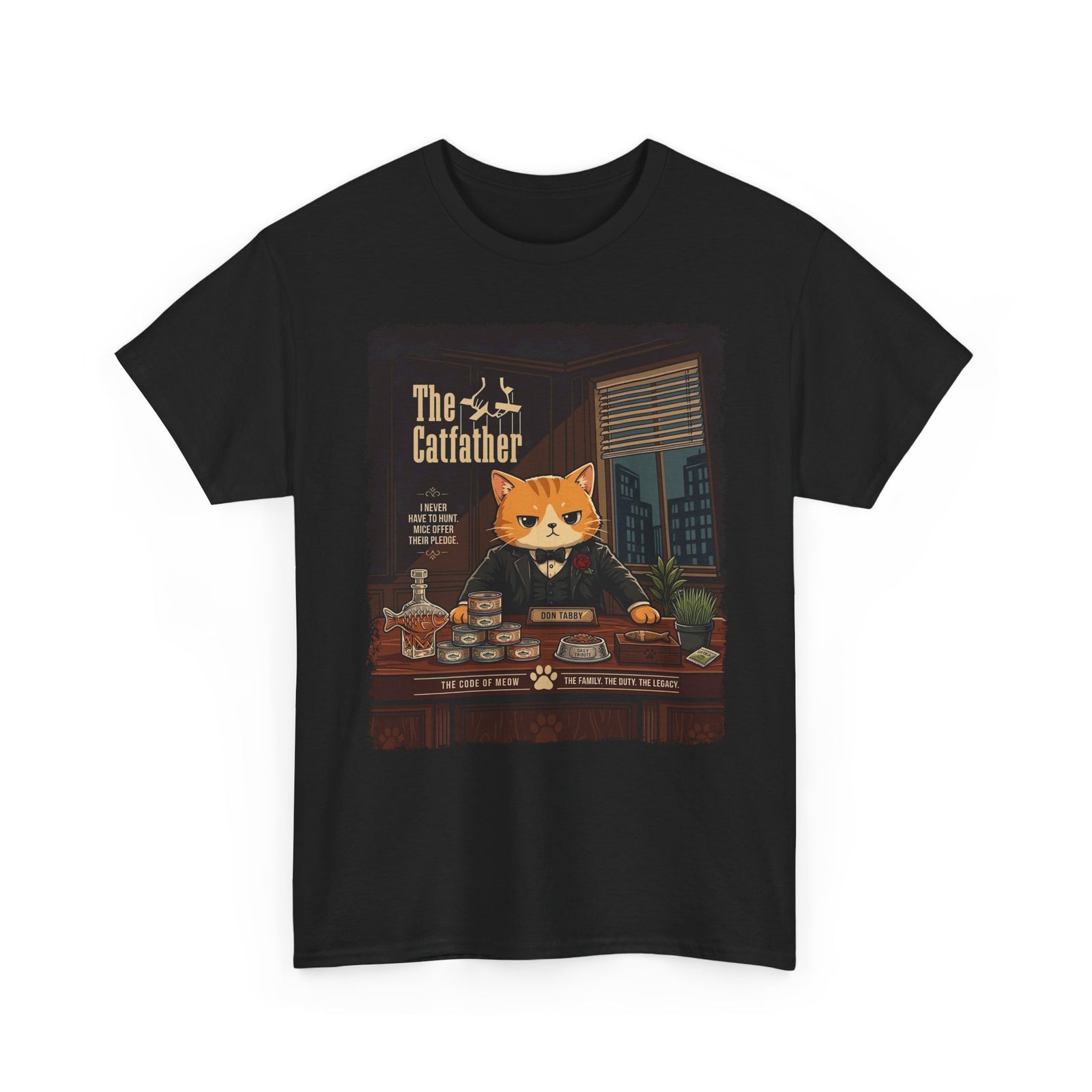 The Catfather T-Shirt — Funny Mafia Cat Tee for Cat Lovers