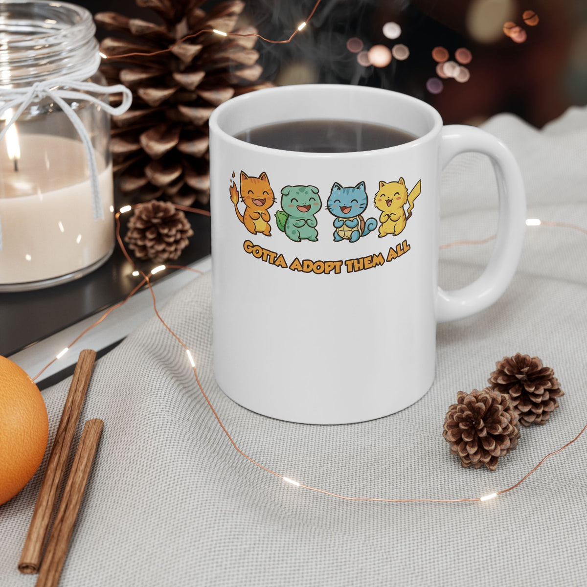 Gotta Adopt Them All Cat Ceramic Mug