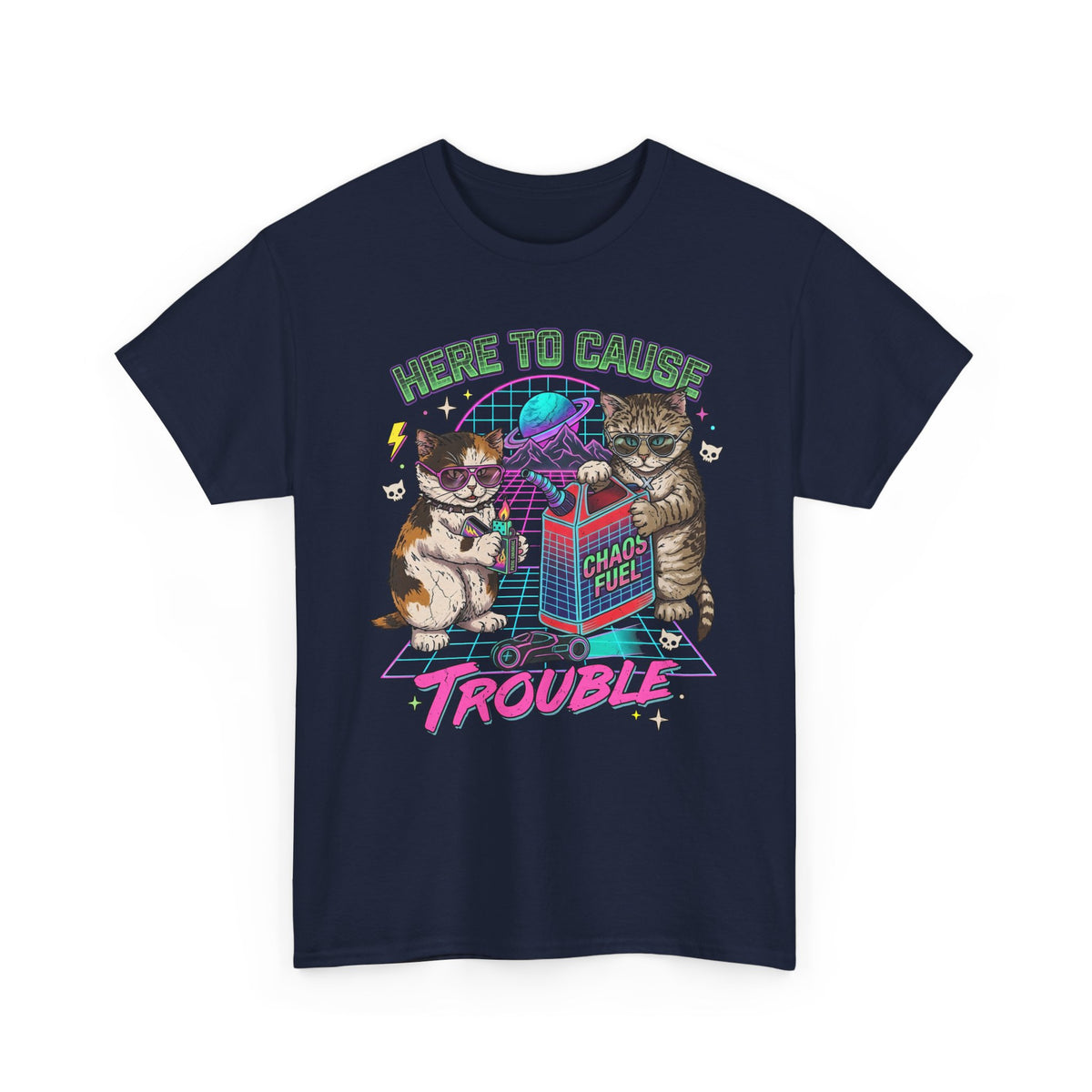 Here to Cause Trouble Naughty Cats T-Shirt