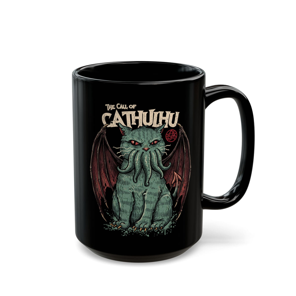 The Call of Cathulhu Black Mug — Dark Gothic Creepy Cute Drinkware