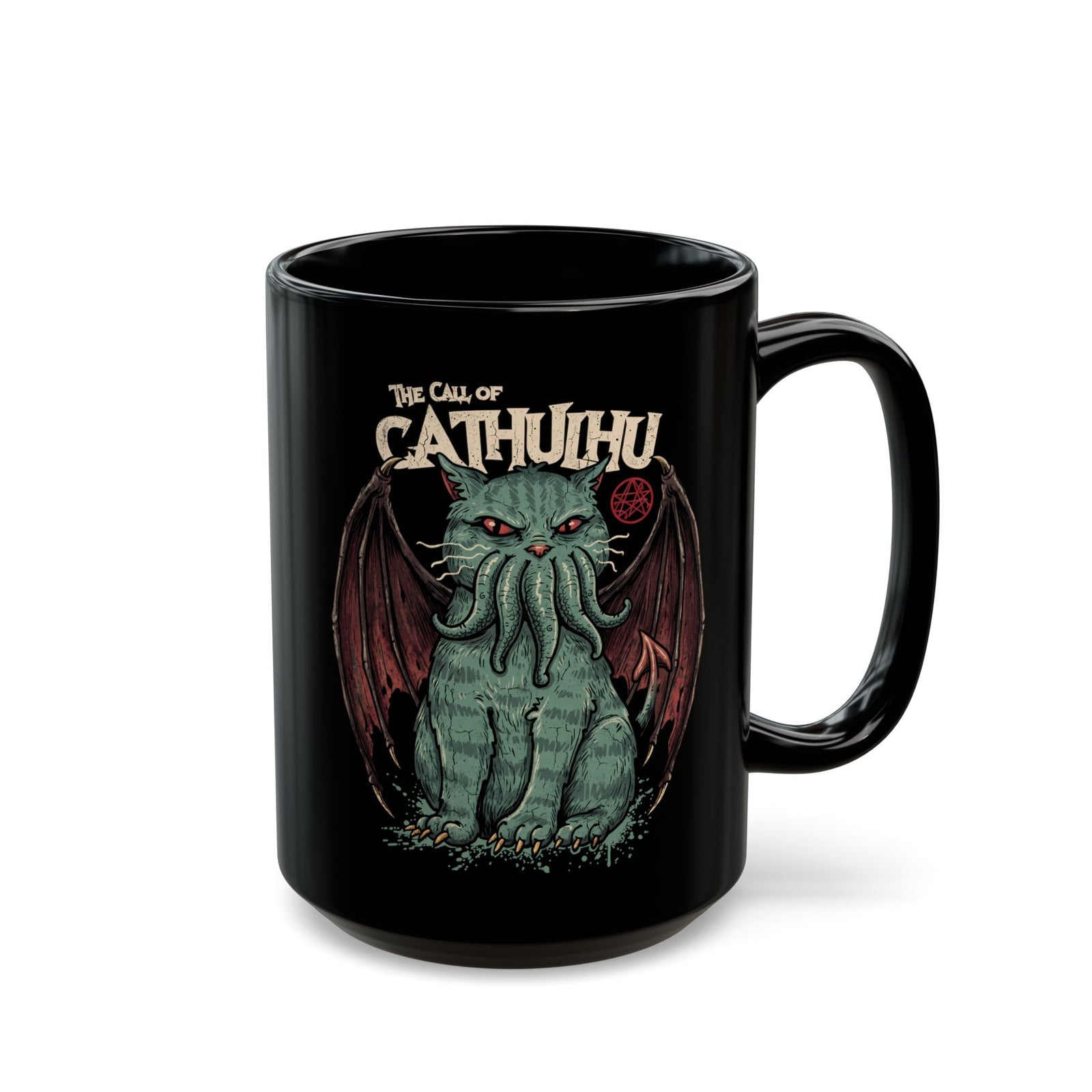 The Call of Cathulhu Black Mug — Dark Gothic Creepy Cute Drinkware