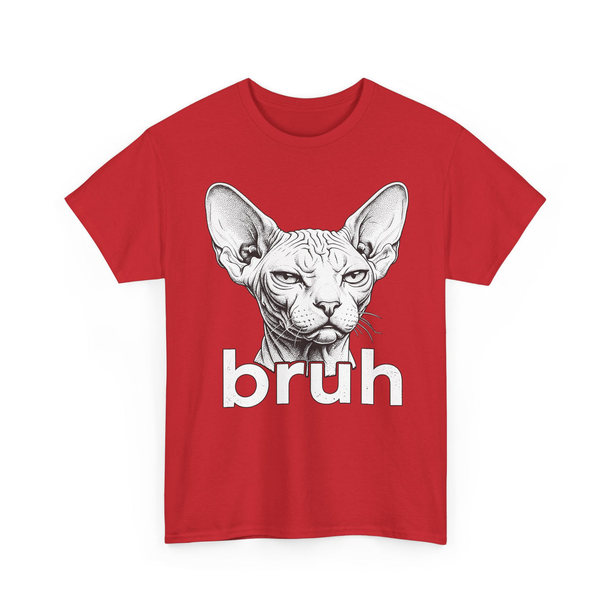 Bruh Sphynx Cat T-Shirt — Funny Unimpressed Hairless Cat Meme Tee