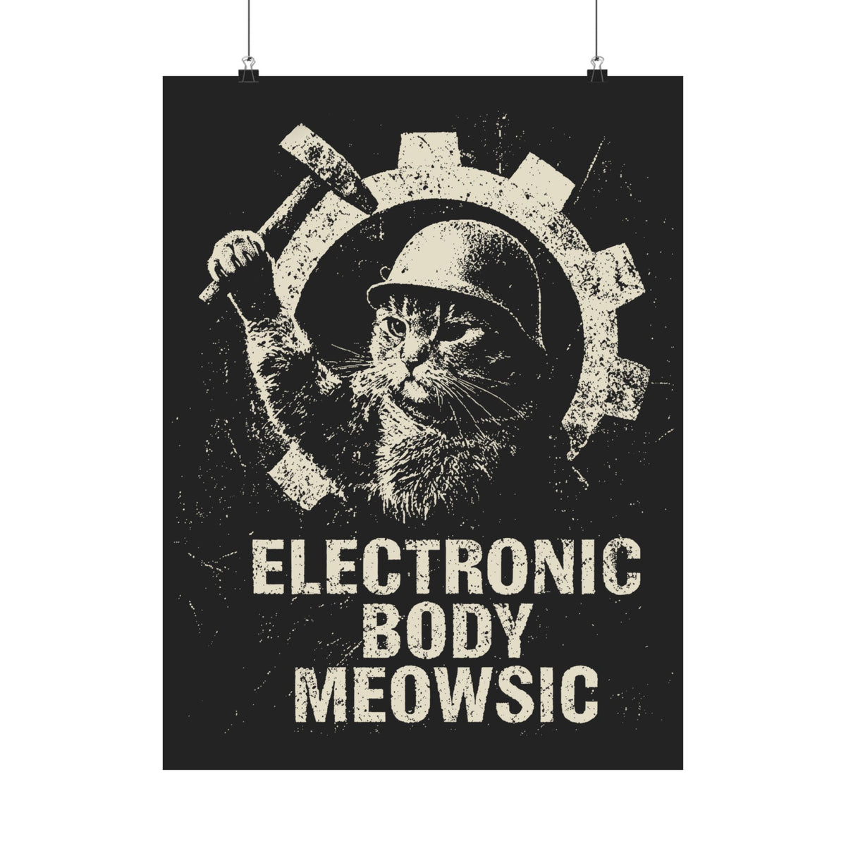 Electronic Body Meowsic Cat Poster