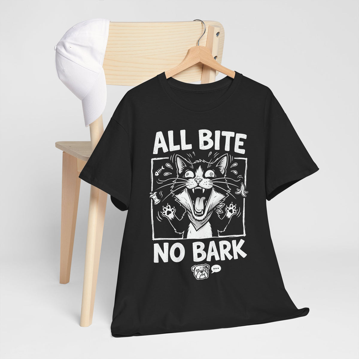 Cat All Bite No Bark T-Shirt — Funny Cat Lover Tee