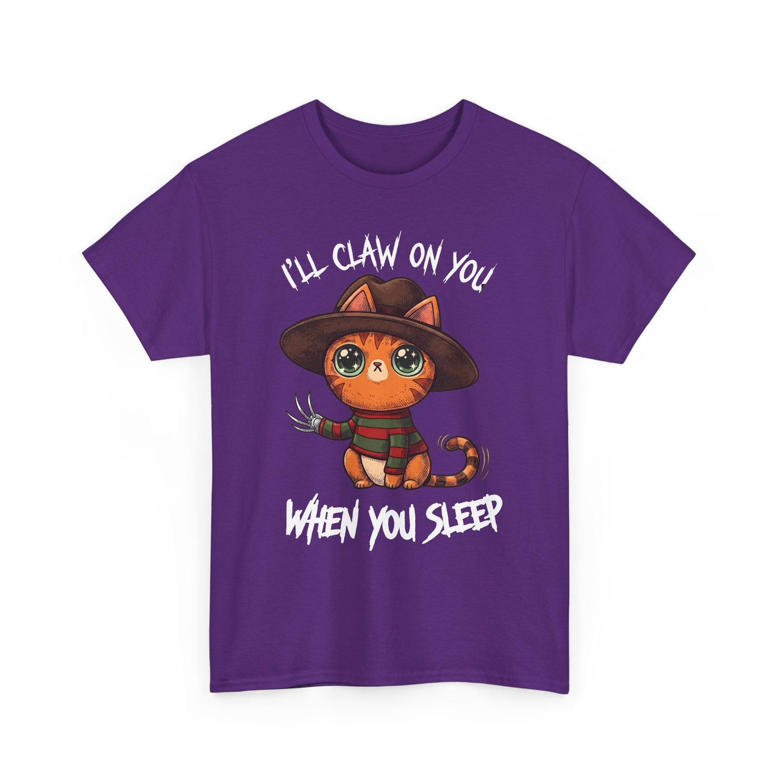 I'll Claw On You When You Sleep Freddy Cat T-Shirt — Horror Movie Parody Tee