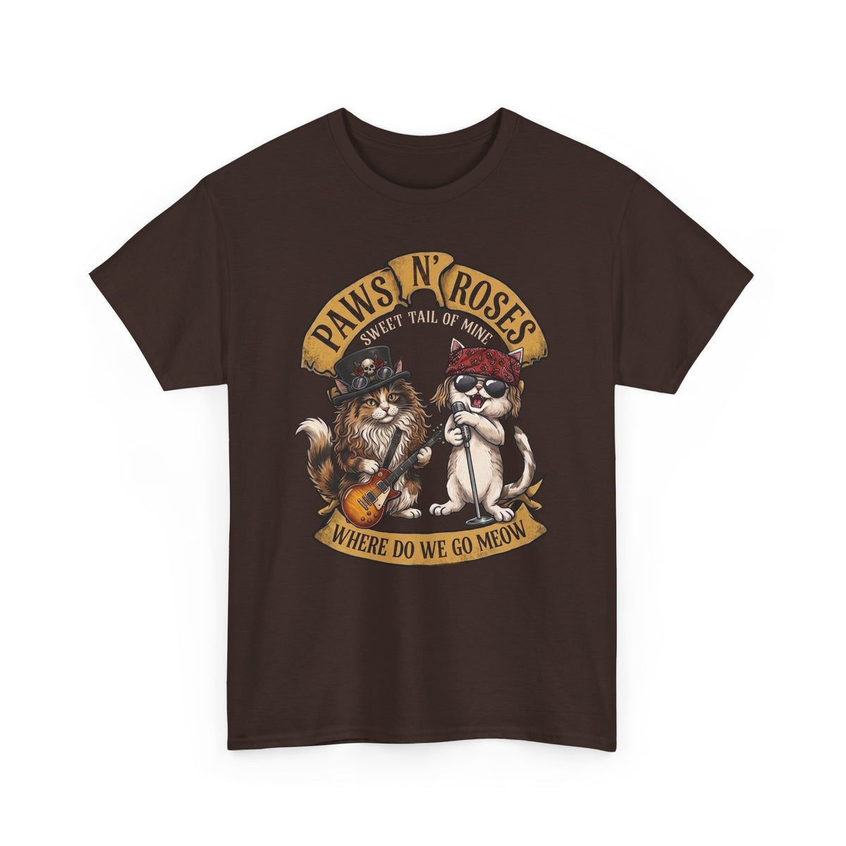 PAWS N' ROSES "Sweet Tail of Mine" Funny Cats T-Shirt