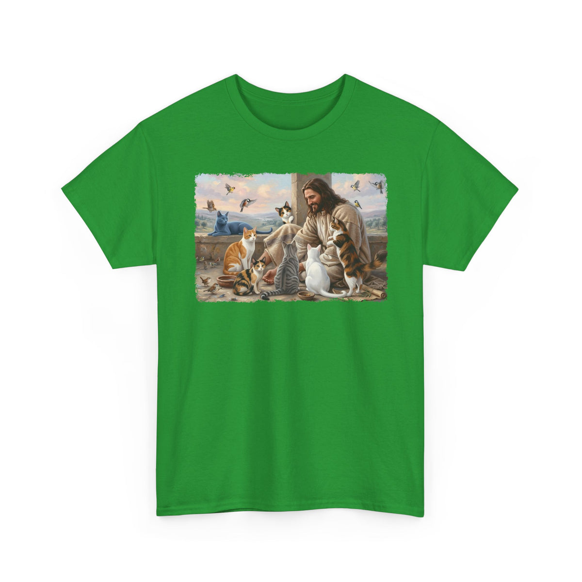 Jesus Surrounded by Cats T-Shirt — Religious Cat Lover Tee