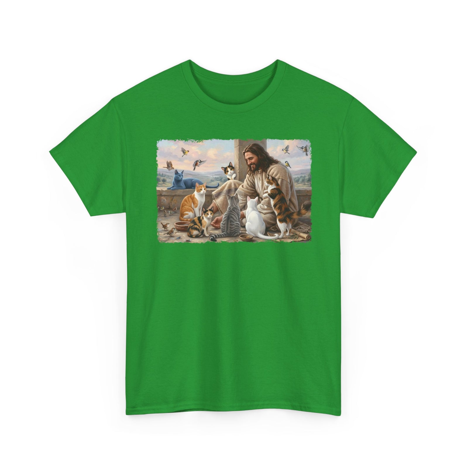 Jesus Surrounded by Cats T-Shirt — Religious Cat Lover Tee