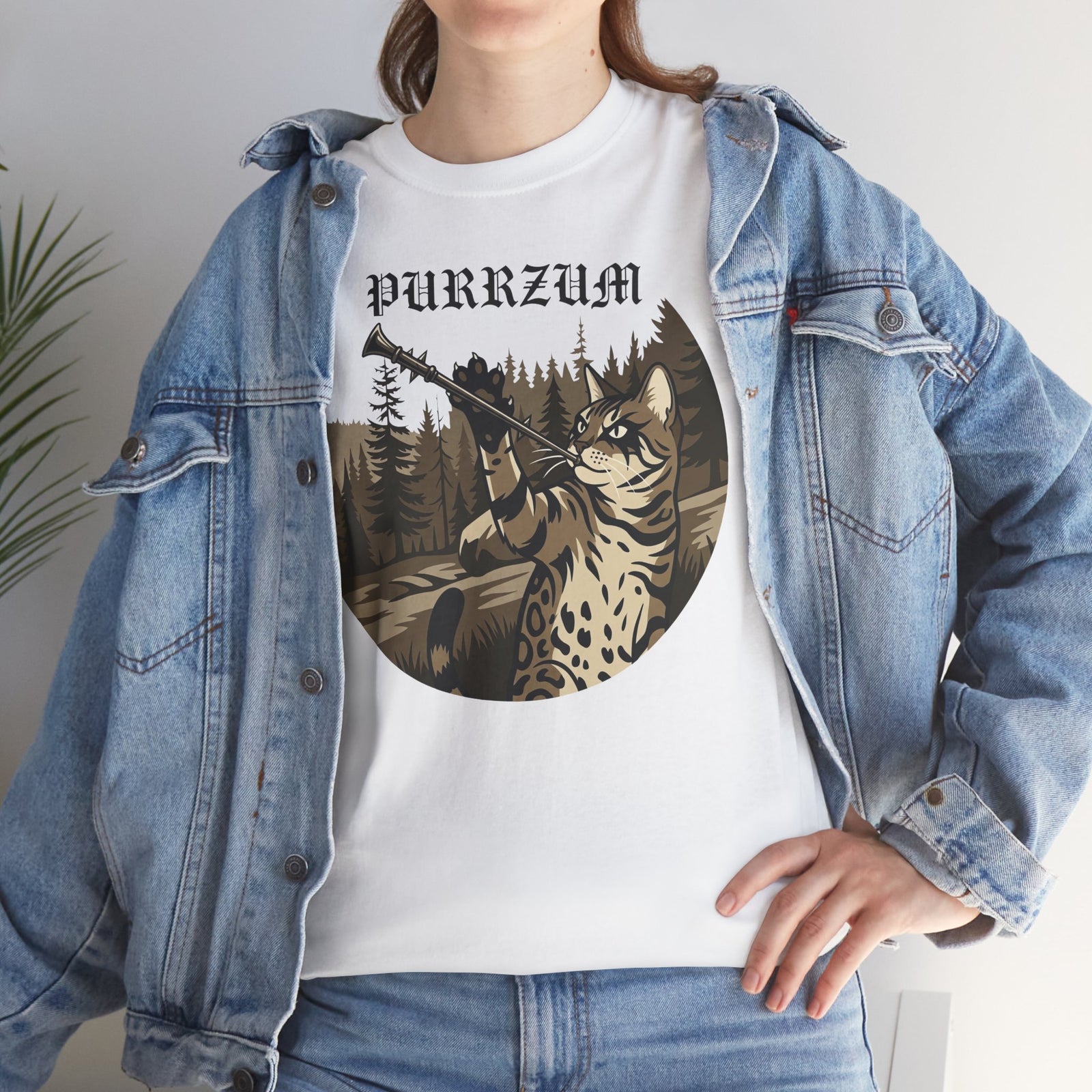 Funny Black Metal Cat Shirt | Purrzum Corpse Paint T-Shirt