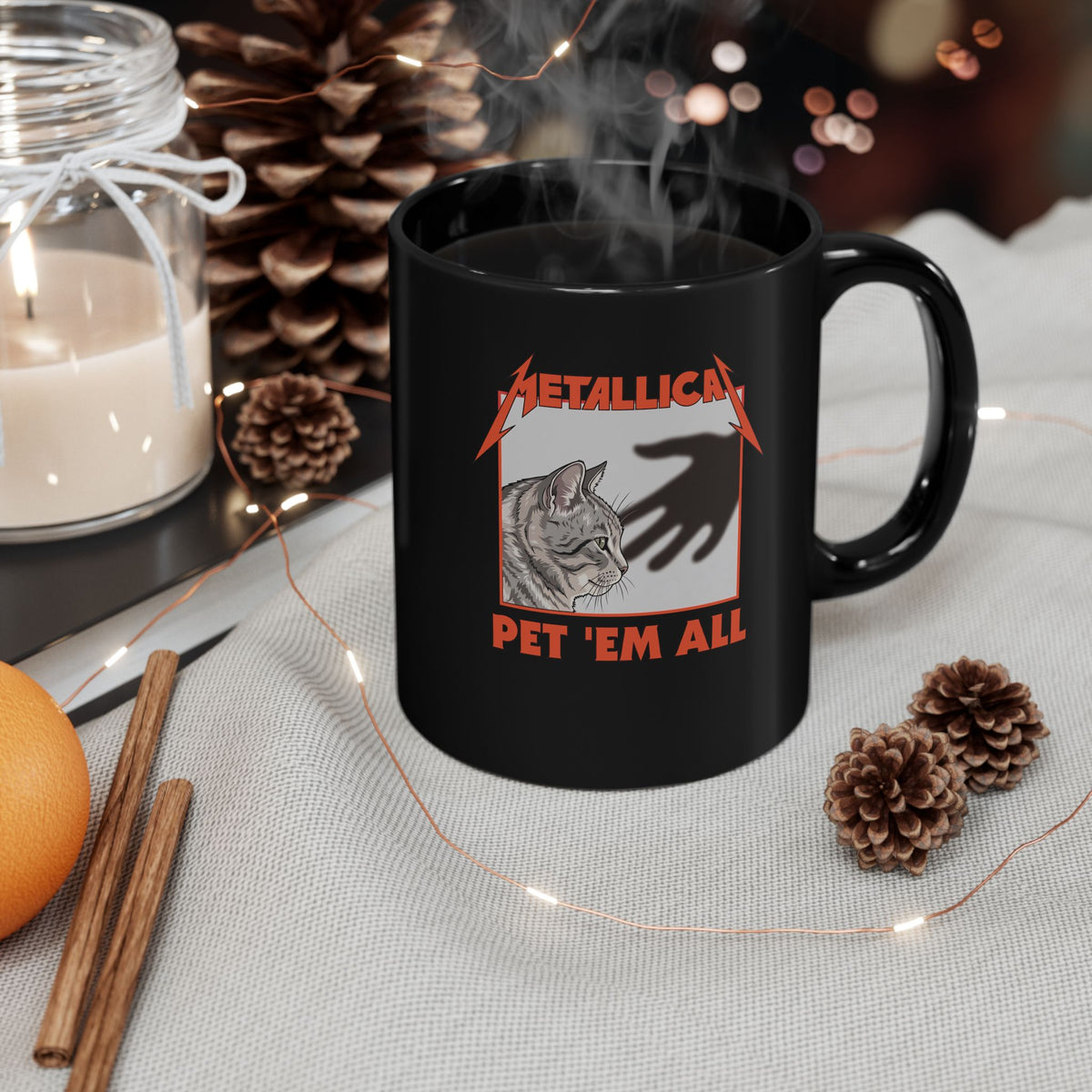 Pet 'em All Cat Lover Black Mug