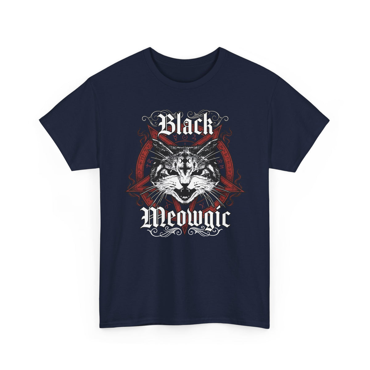 Black Meowgic T-Shirt — Cute Cat Magic Graphic Tee