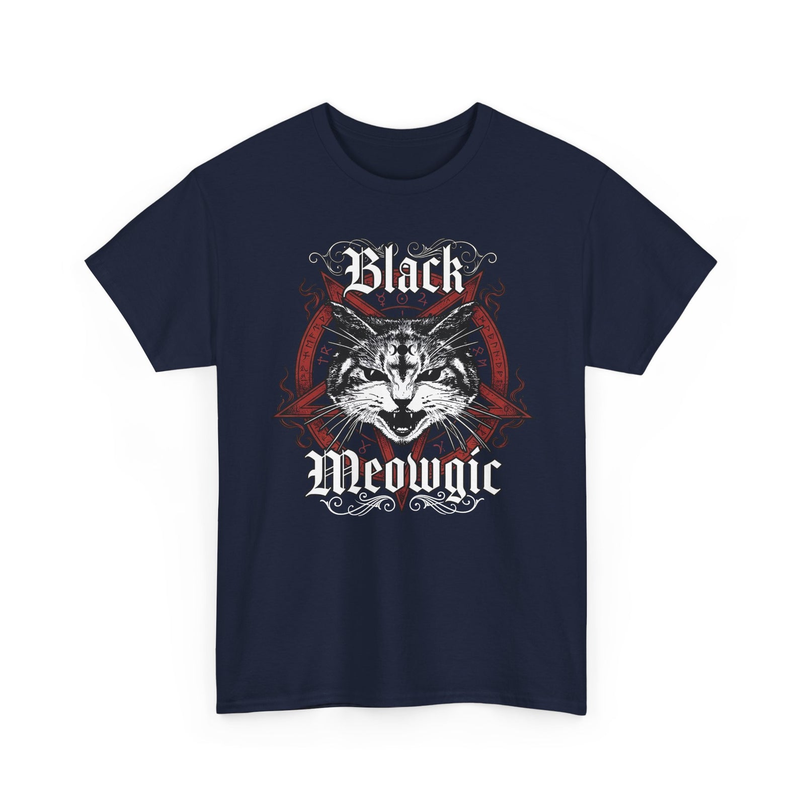 Black Meowgic T-Shirt — Cute Cat Magic Graphic Tee