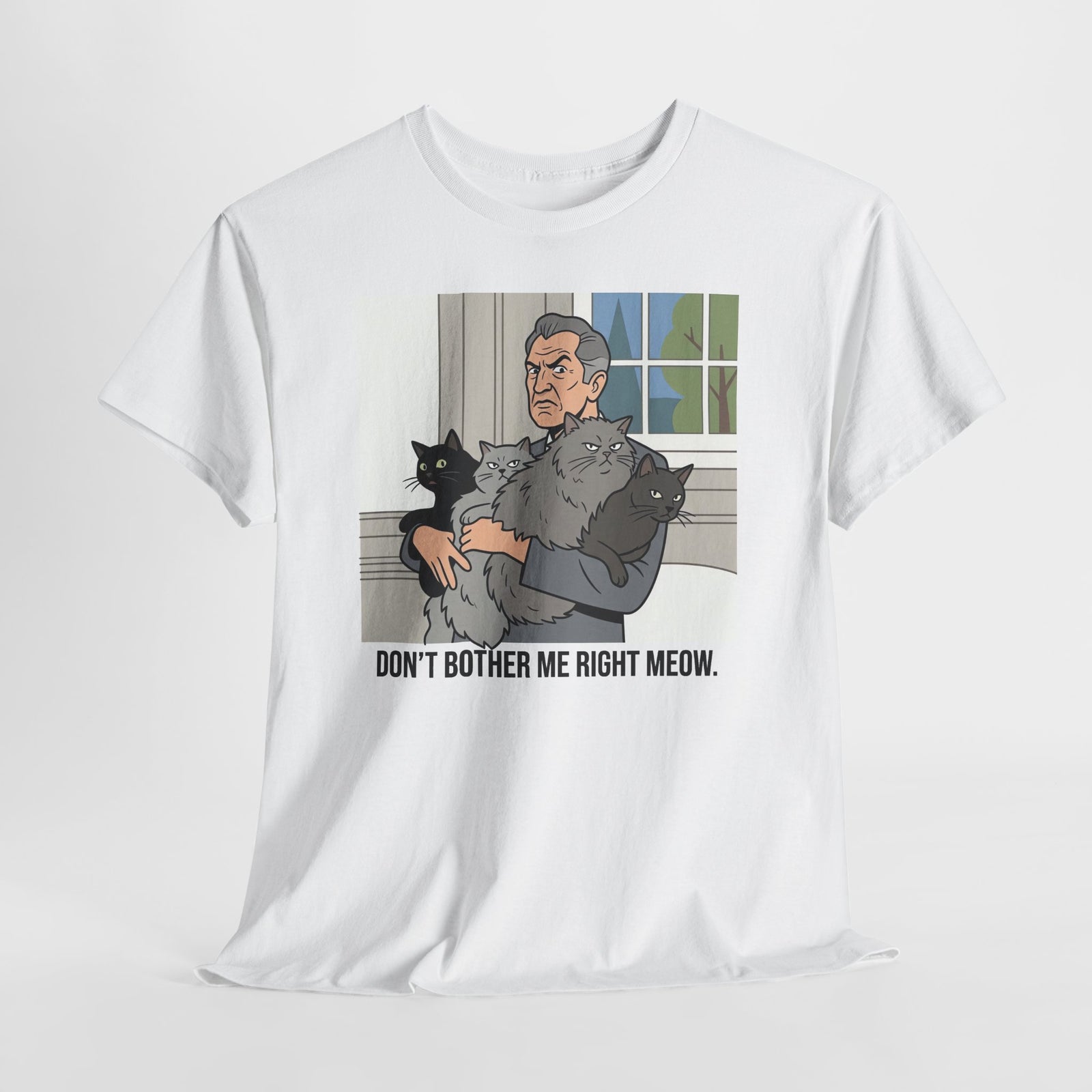 T‑Shirt — "Don't Bother Me Right Meow" Cat Lounge Graphic Tee