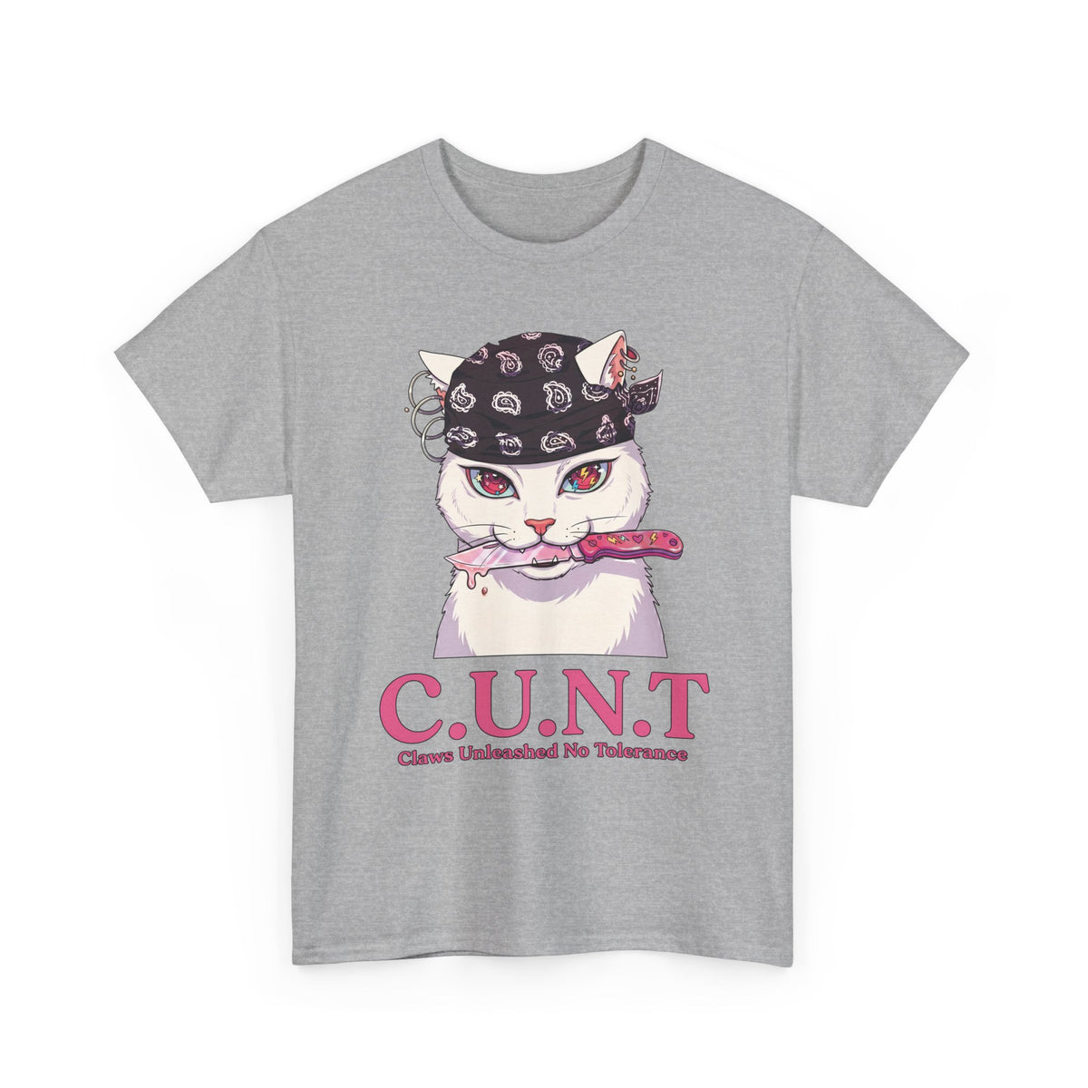 C.U.N.T Acronym Cat T-Shirt — Sassy Feline Rebellious Streetwear