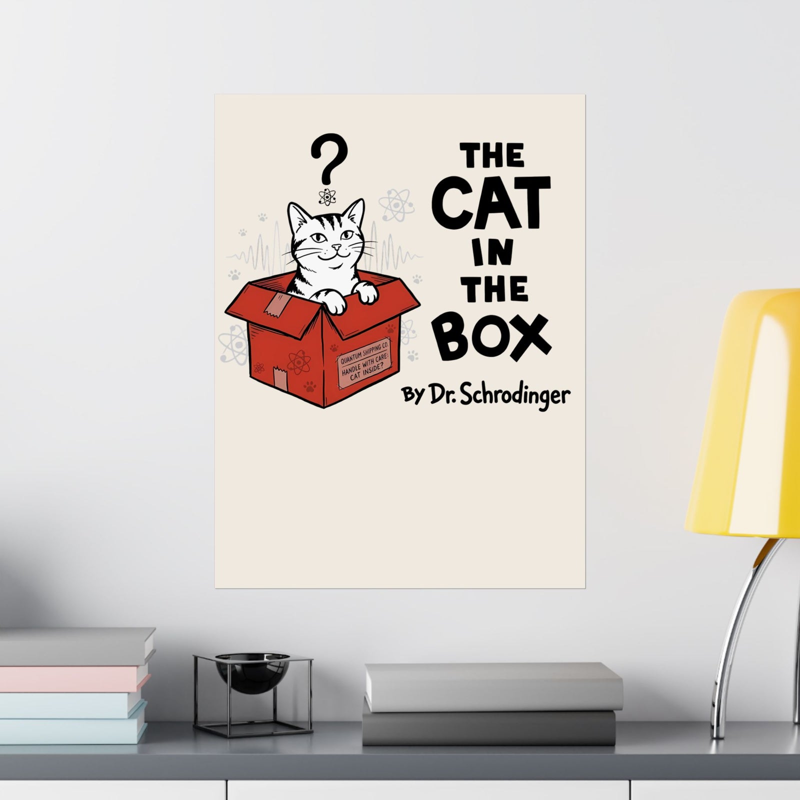 The Cat in the Box Poster — Cute Cat in a Box Graphic Poster