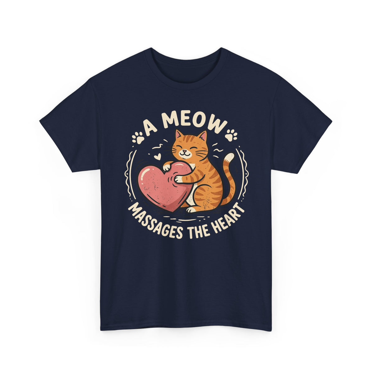 'A Meow Massages The Heart' Cat T-Shirt