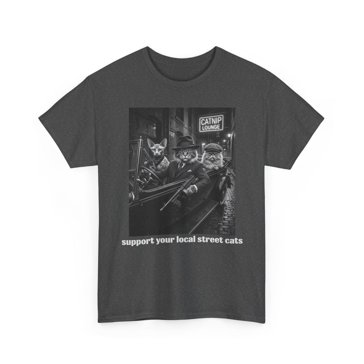 Support Your Local Street Cats T‑Shirt — Retro Rescue Cat Tee