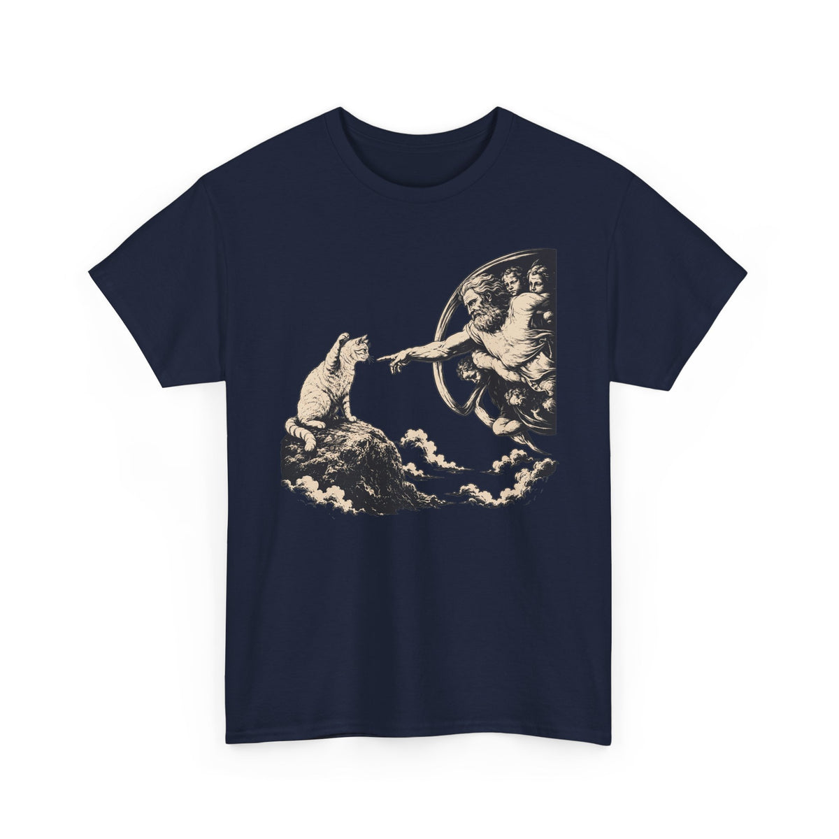 Cat and Creation Tee Vintage Michelangelo-Inspired Puppy Design