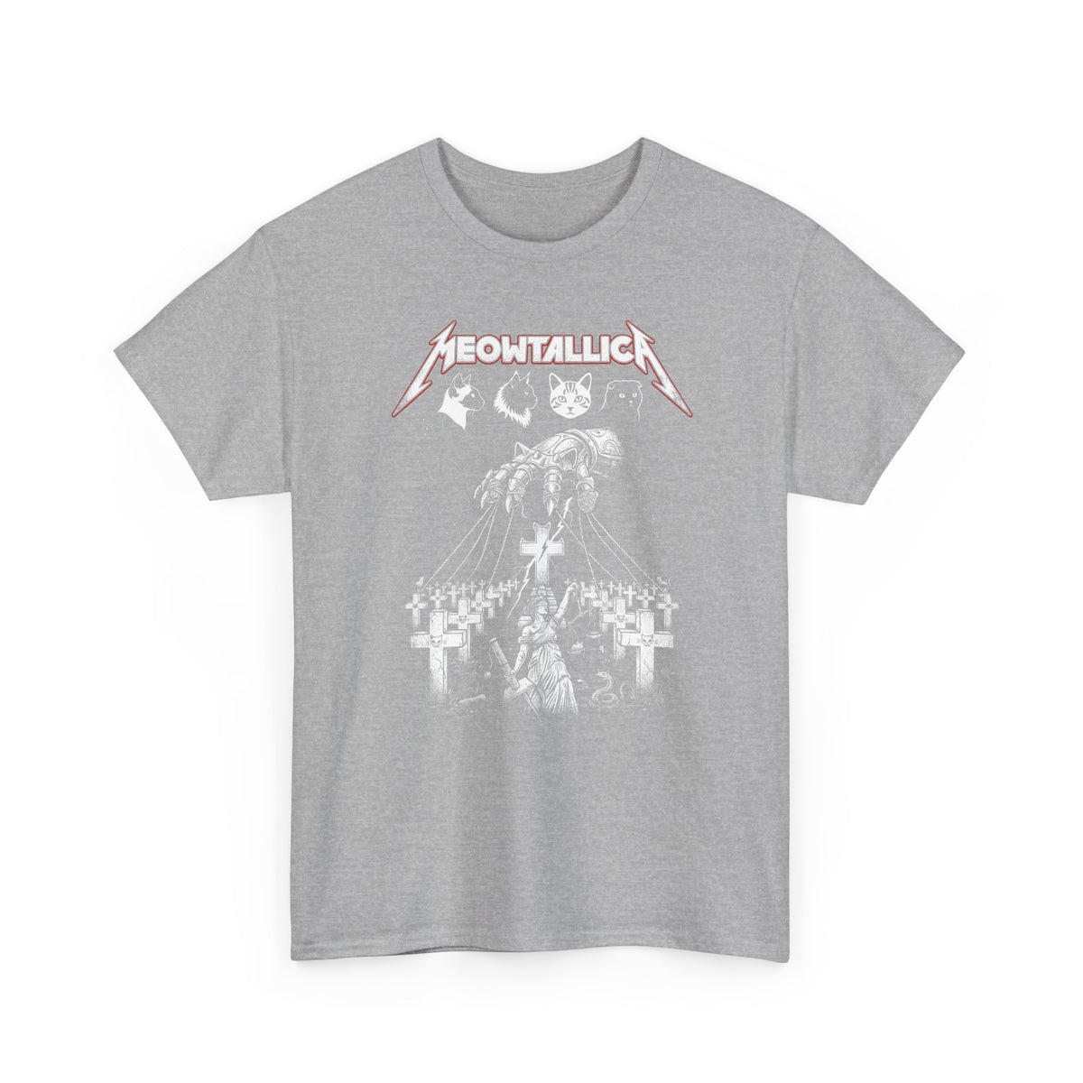 Meowtallica Graphic Tee — Metal Cat Band T-Shirt