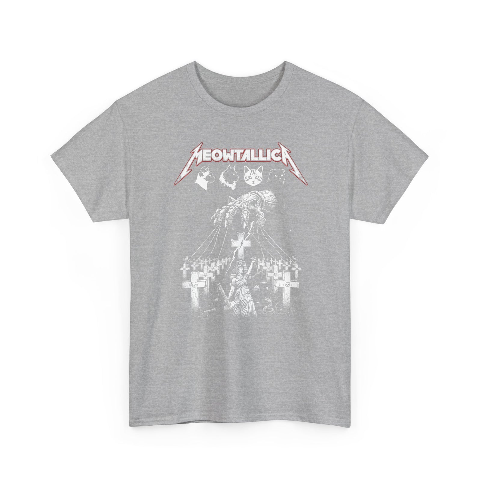 Meowtallica Graphic Tee — Metal Cat Band T-Shirt