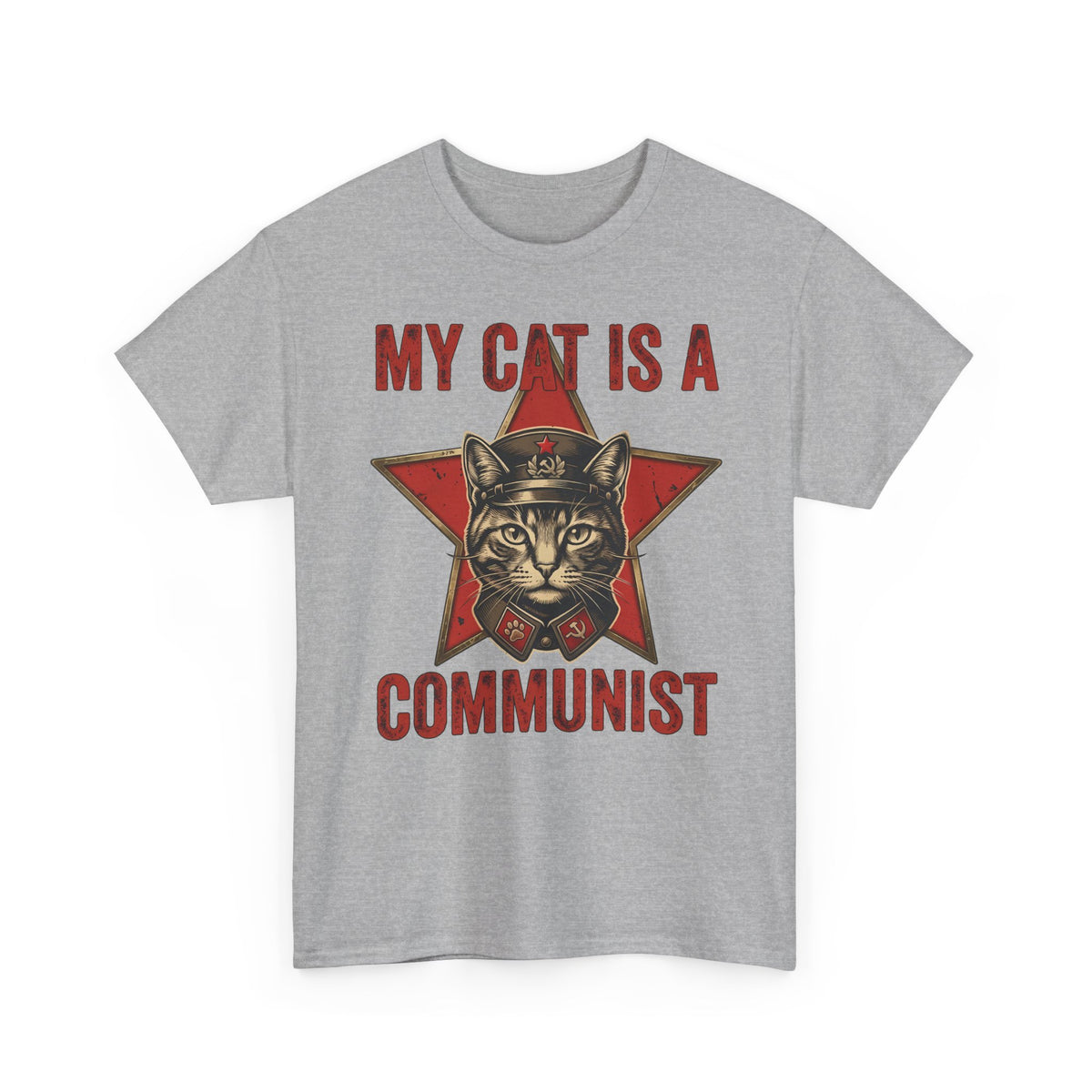 Communist Cat T-Shirt — "My Cat Is A Communist Cat" Funny Political Cat Tee