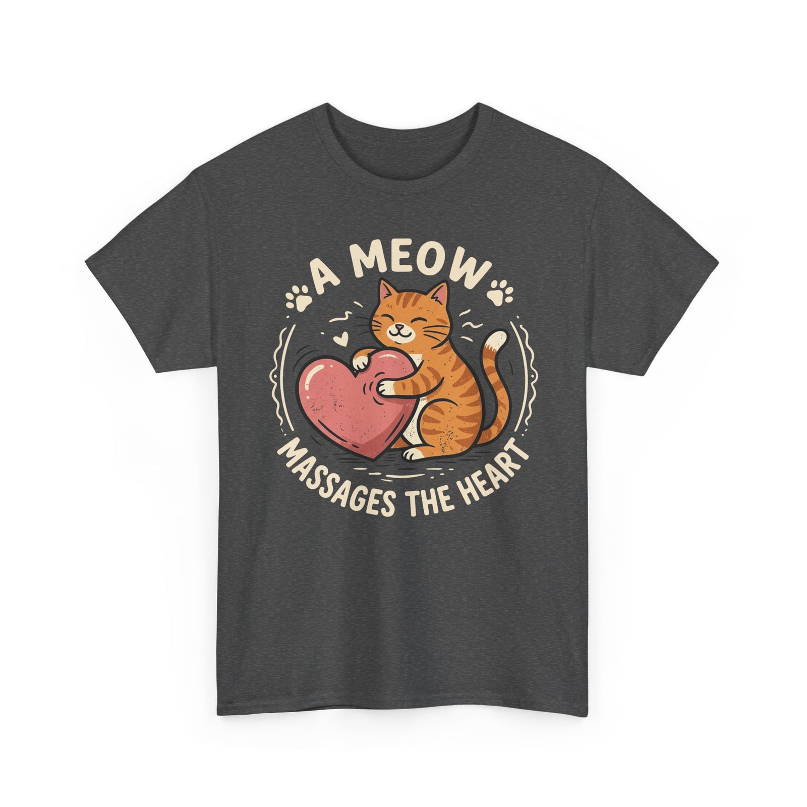 'A Meow Massages The Heart' Cat T-Shirt