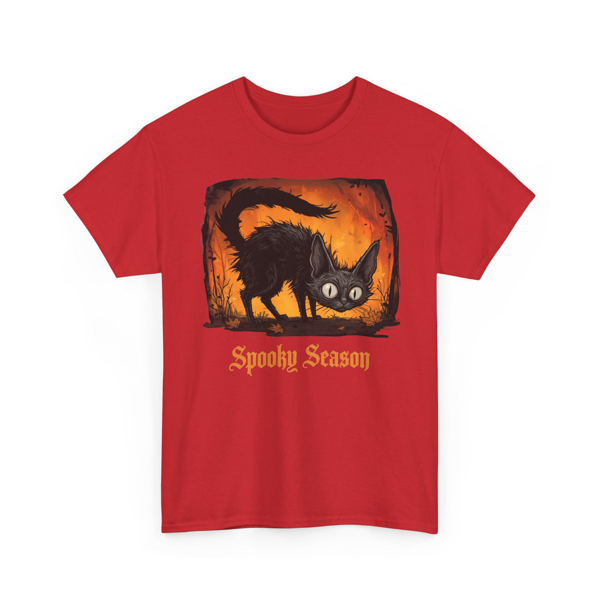 Spooky Season Scaredy Black Cat Shirt — Vintage Halloween Gothic T-Shirt