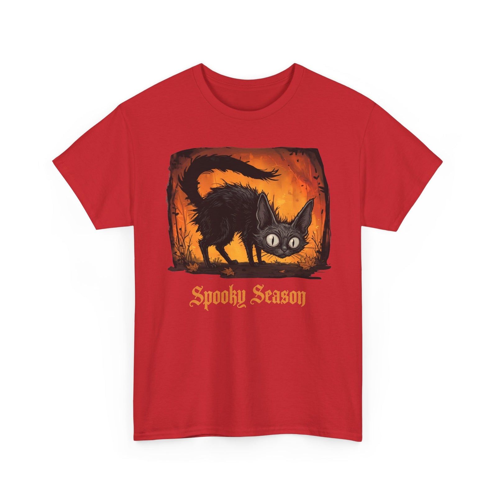 Spooky Season Scaredy Black Cat Shirt — Vintage Halloween Gothic T-Shirt