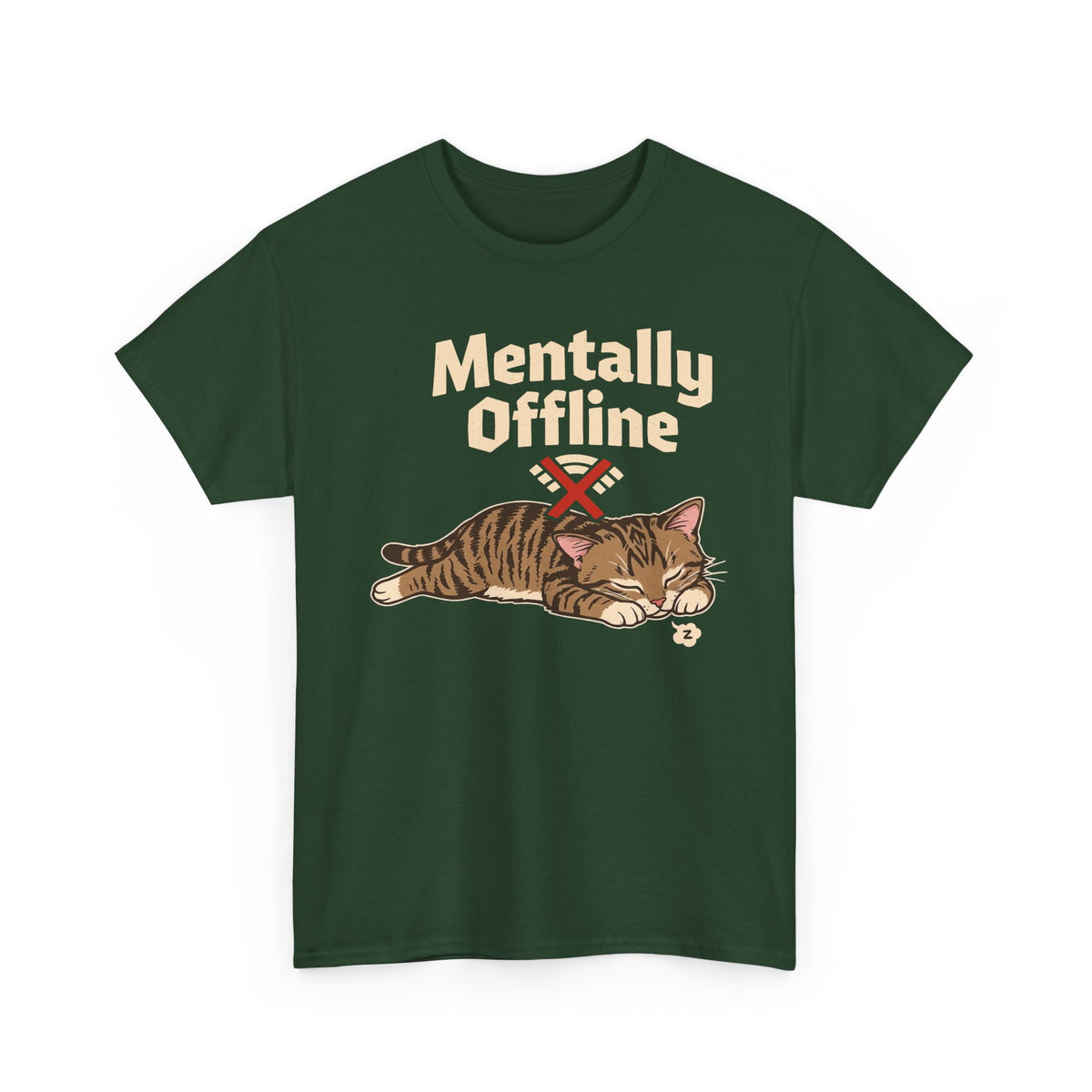 Lazy Cat 'Mentally Offline' T-Shirt