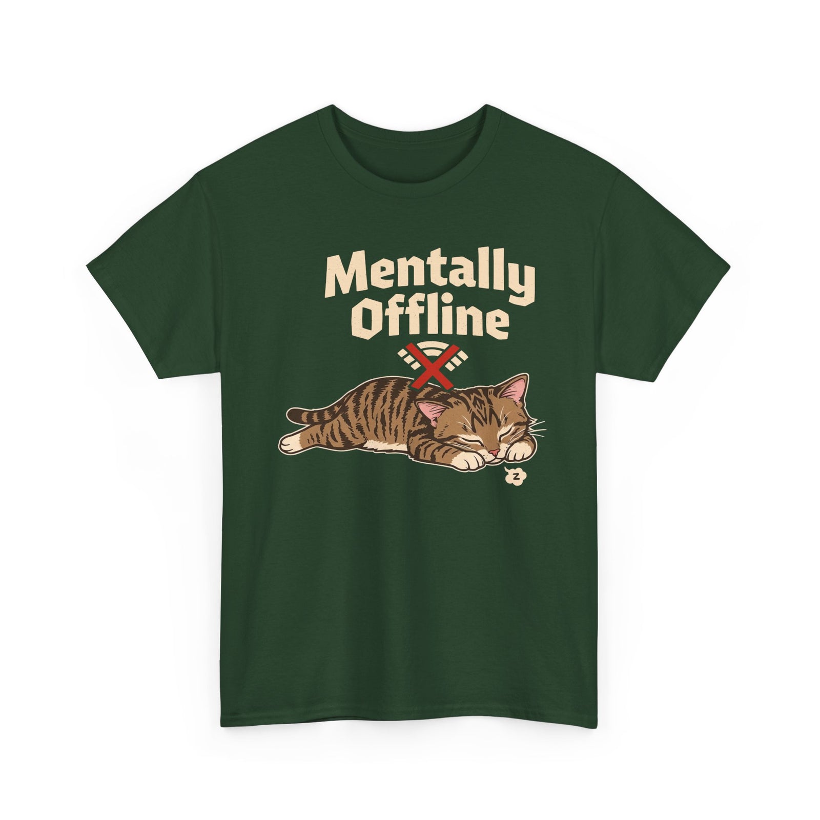 Lazy Cat 'Mentally Offline' T-Shirt