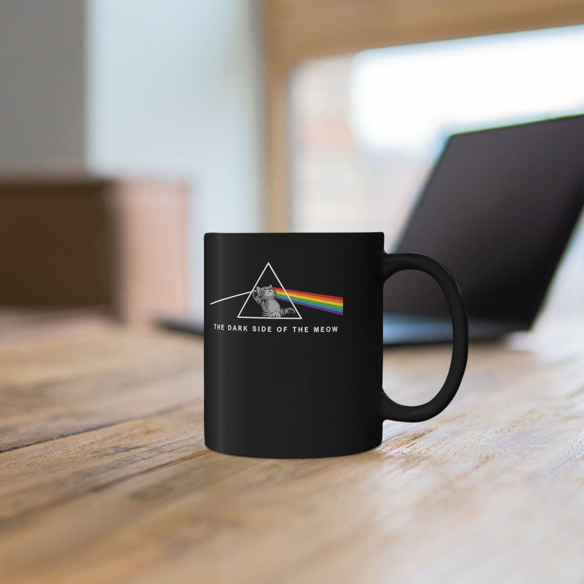 The Dark Side of Meow Black Mug Cat Humor Mug