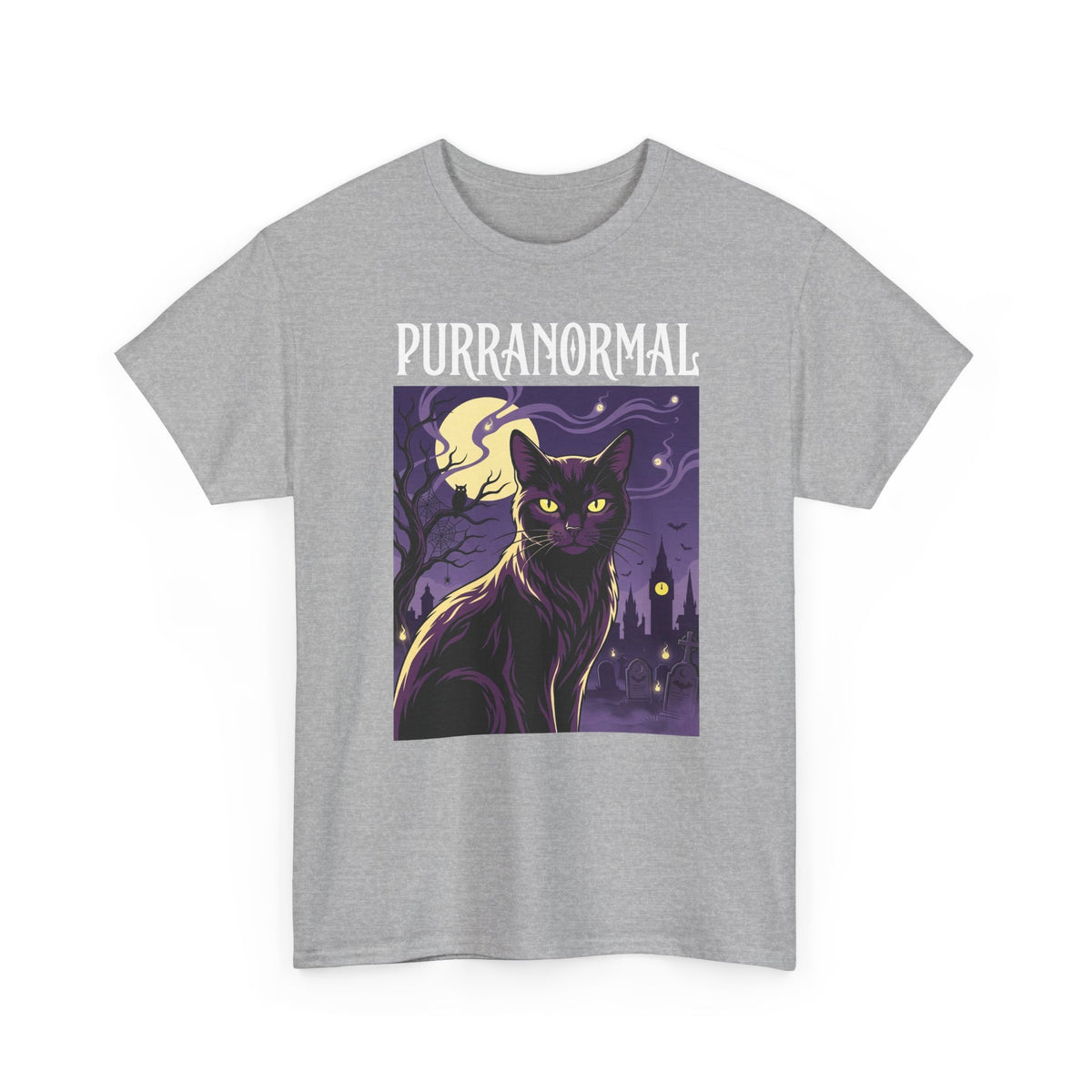 Purranormal Cat T-Shirt — Paranormal Cat Spooky Cat Graphic Tee