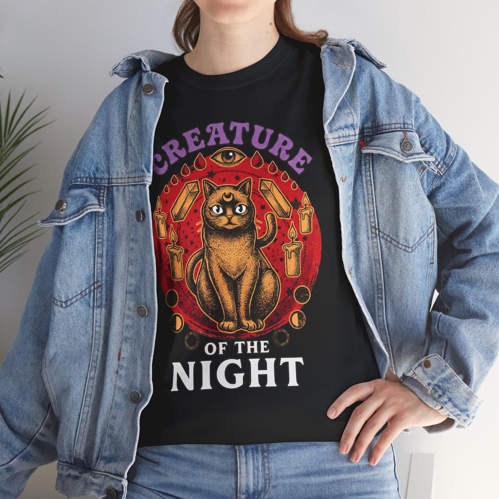 Creature Of The Night Cat T-Shirt — Mystical Occult Black Cat Graphic Tee
