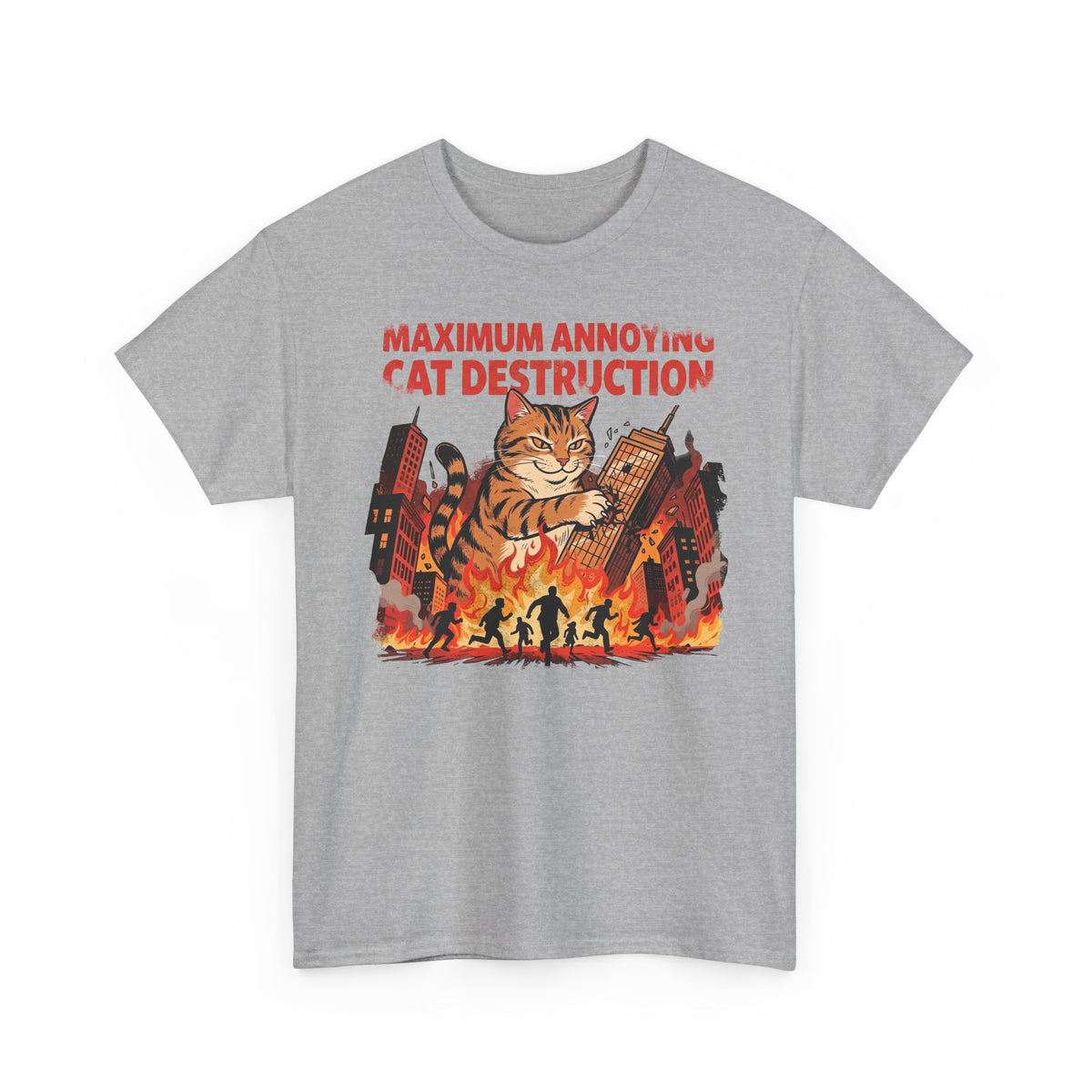Cat Destruction Tee — 'Maximum Annoyance: Cat Destruction' Retro Apocalyptic Cat Graphic T‑Shirt