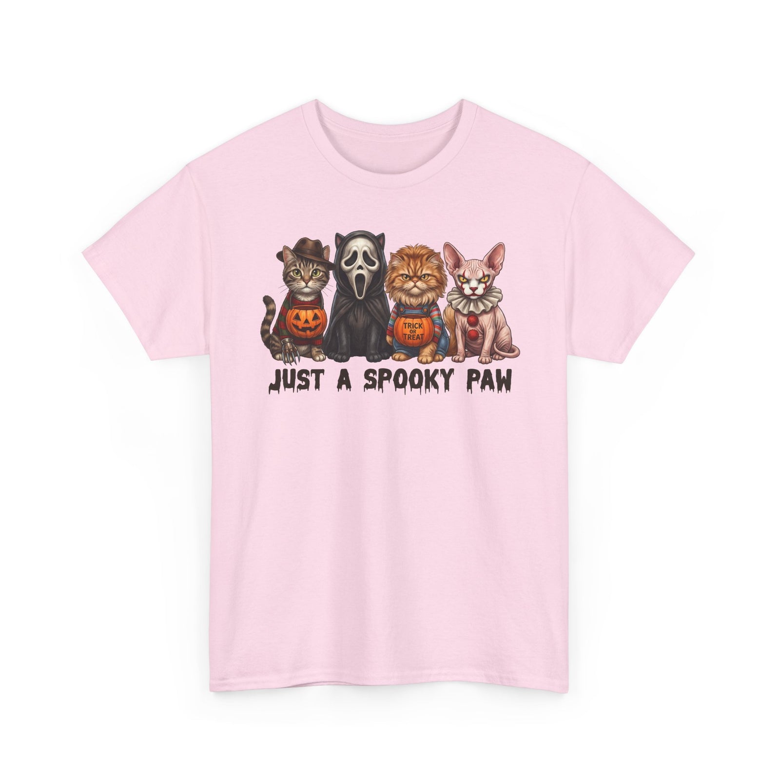 Just A Spooky Paw T-Shirt — Horror Movie Icons Cat Halloween Tee