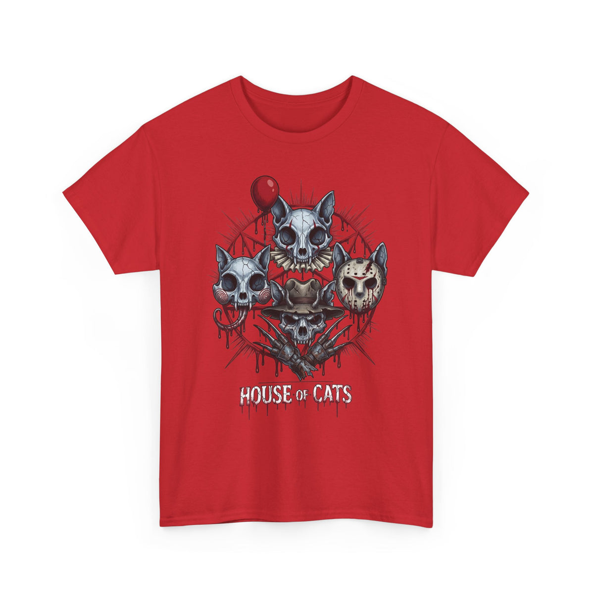 House Of Cats Horror Movie T-Shirt — Slashers Cat Skull Graphic Tee