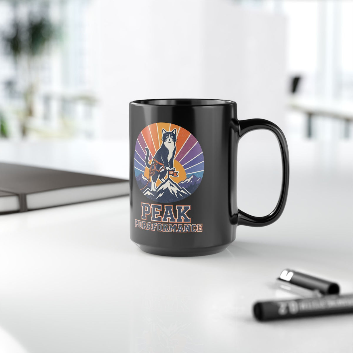 Cat Hiking Mug — "Peak Purformance" Outdoor Adventure Mug