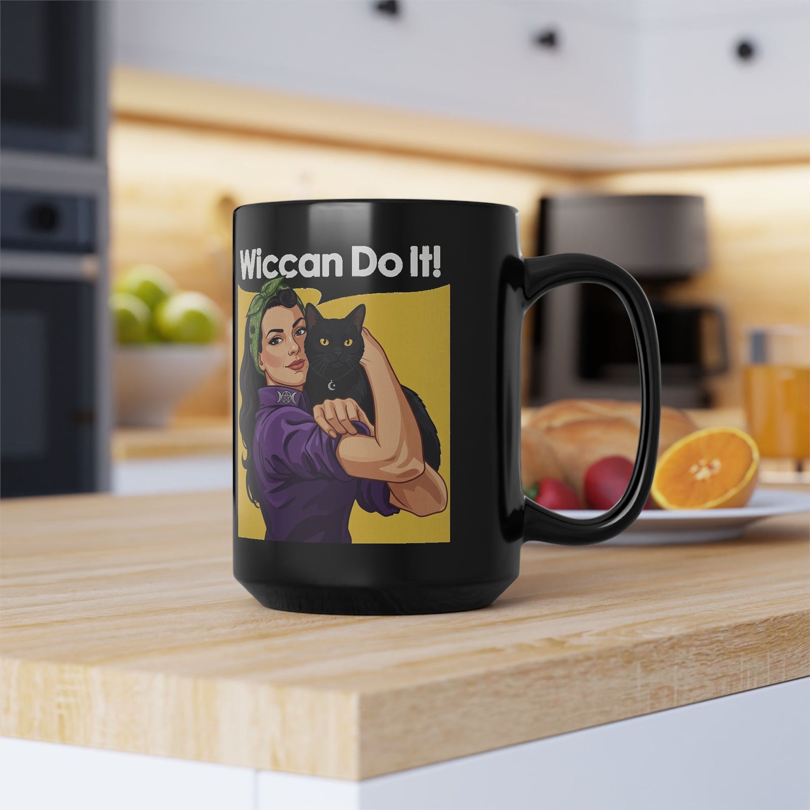 Black Cat "Wiccan Do It" Black Mug — Witchy Wicca Magic Mug