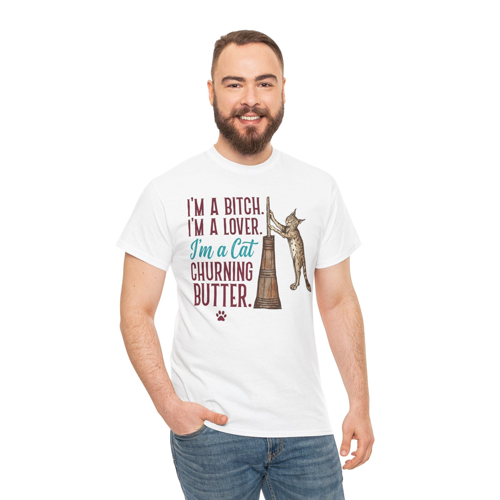 “I'm a Cat Churning Butter” T-Shirt — Funny Whimsical Cat Tee