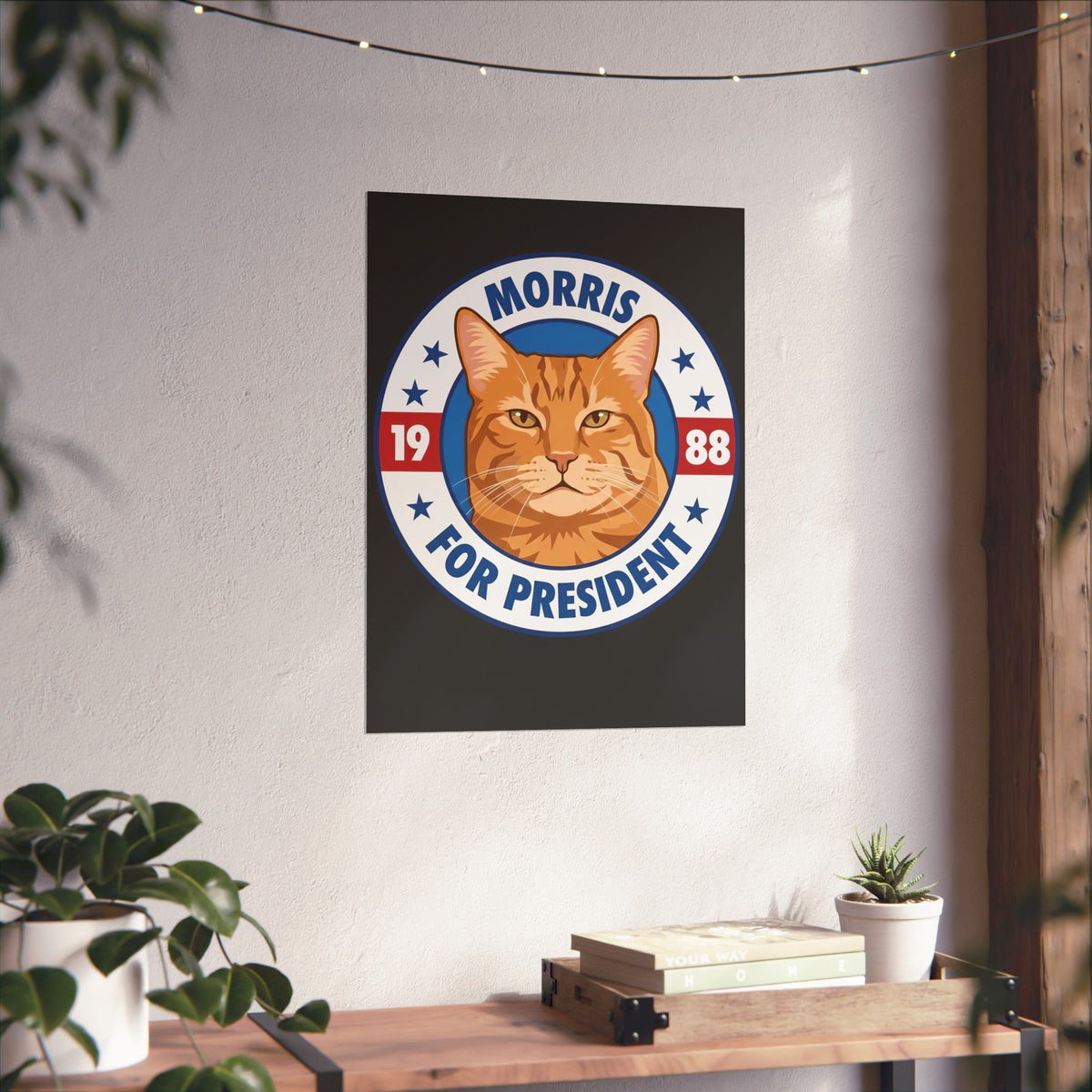Cat For President 1988 Poster Vintage Political Cat Poster