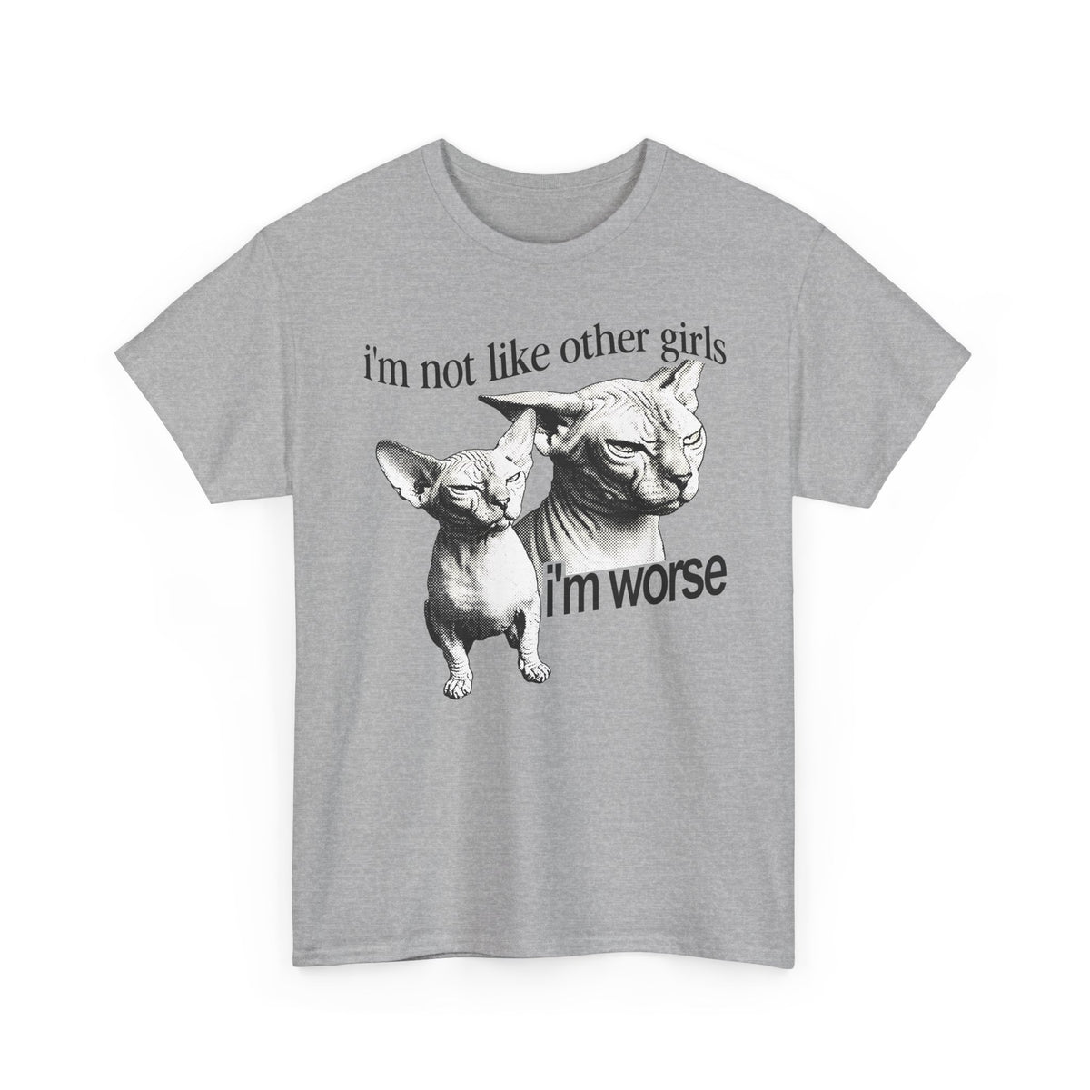 I'm Not Like Other Girls I'm Worse T-Shirt — Funny Sphynx Cat Tee