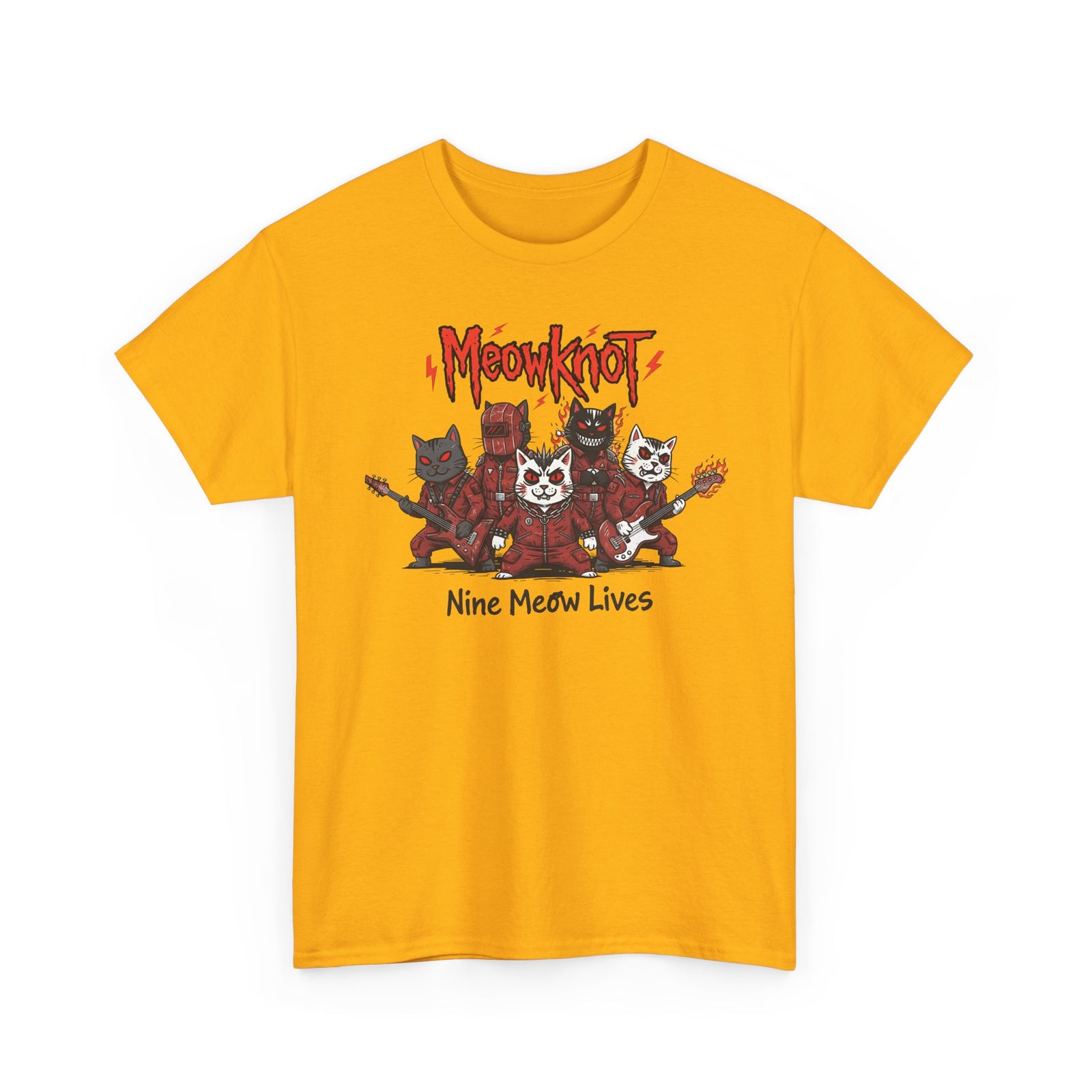 Meowknot Cat Band T-Shirt — Cute Musical Cat Graphic Tee
