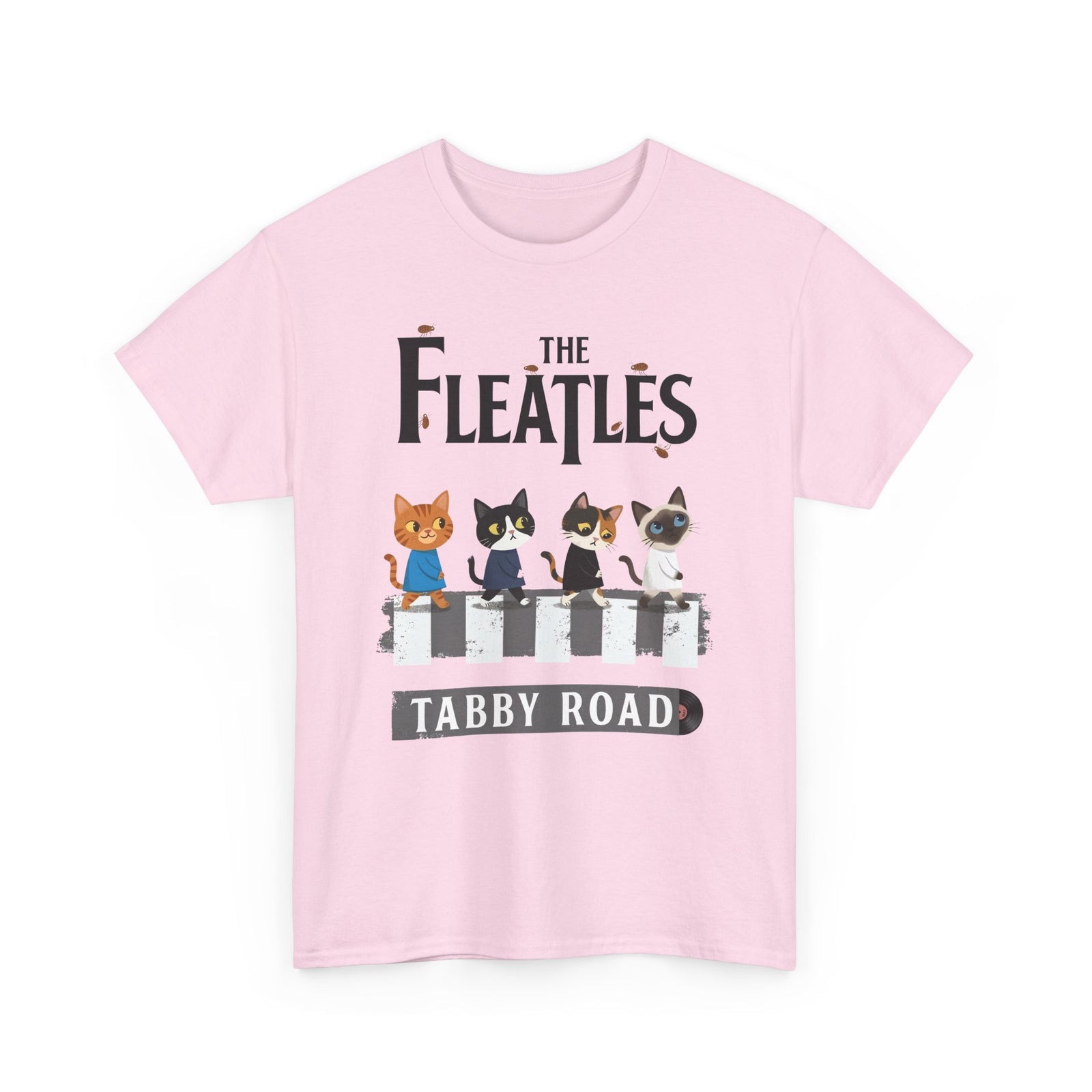 Fleatles Parody Cat T-Shirt — Retro Beatles-Inspired Cat Band Tee