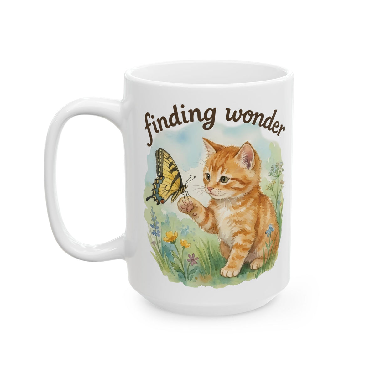 Finding Wonder Cat Ceramic Mug