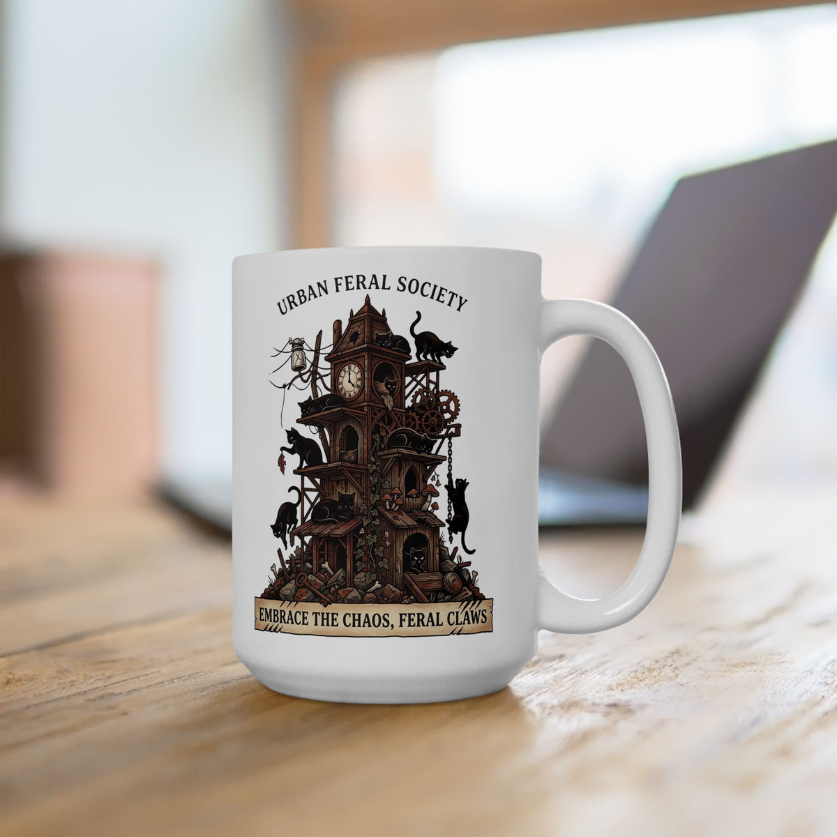 Black Cats Urban Feral Society Ceramic Mug