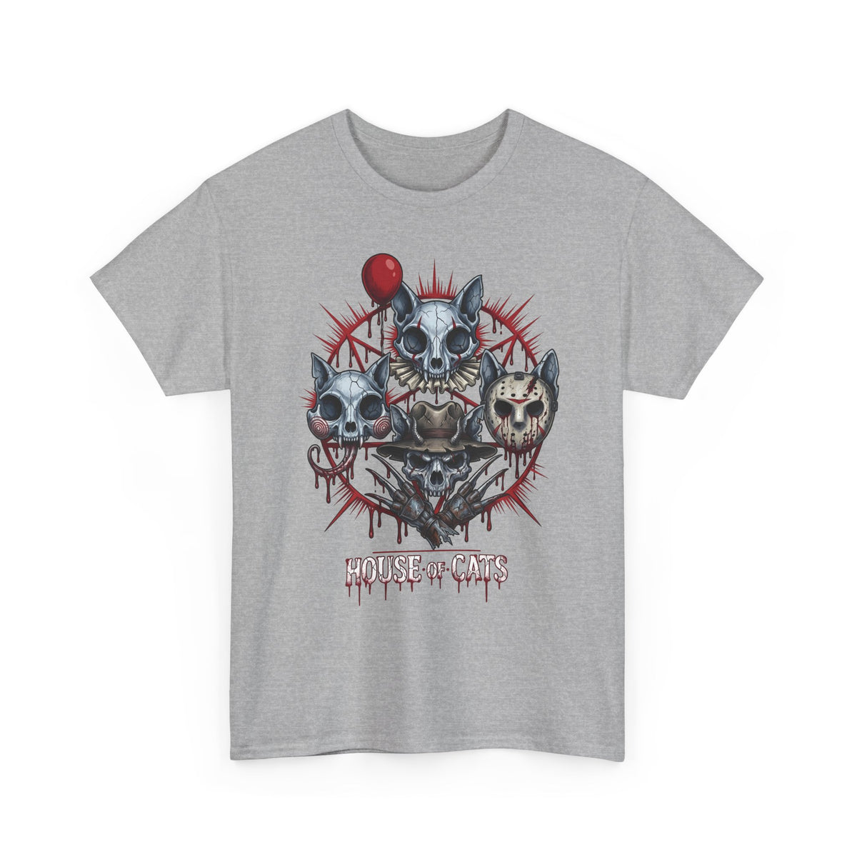 House Of Cats Horror Movie T-Shirt — Slashers Cat Skull Graphic Tee