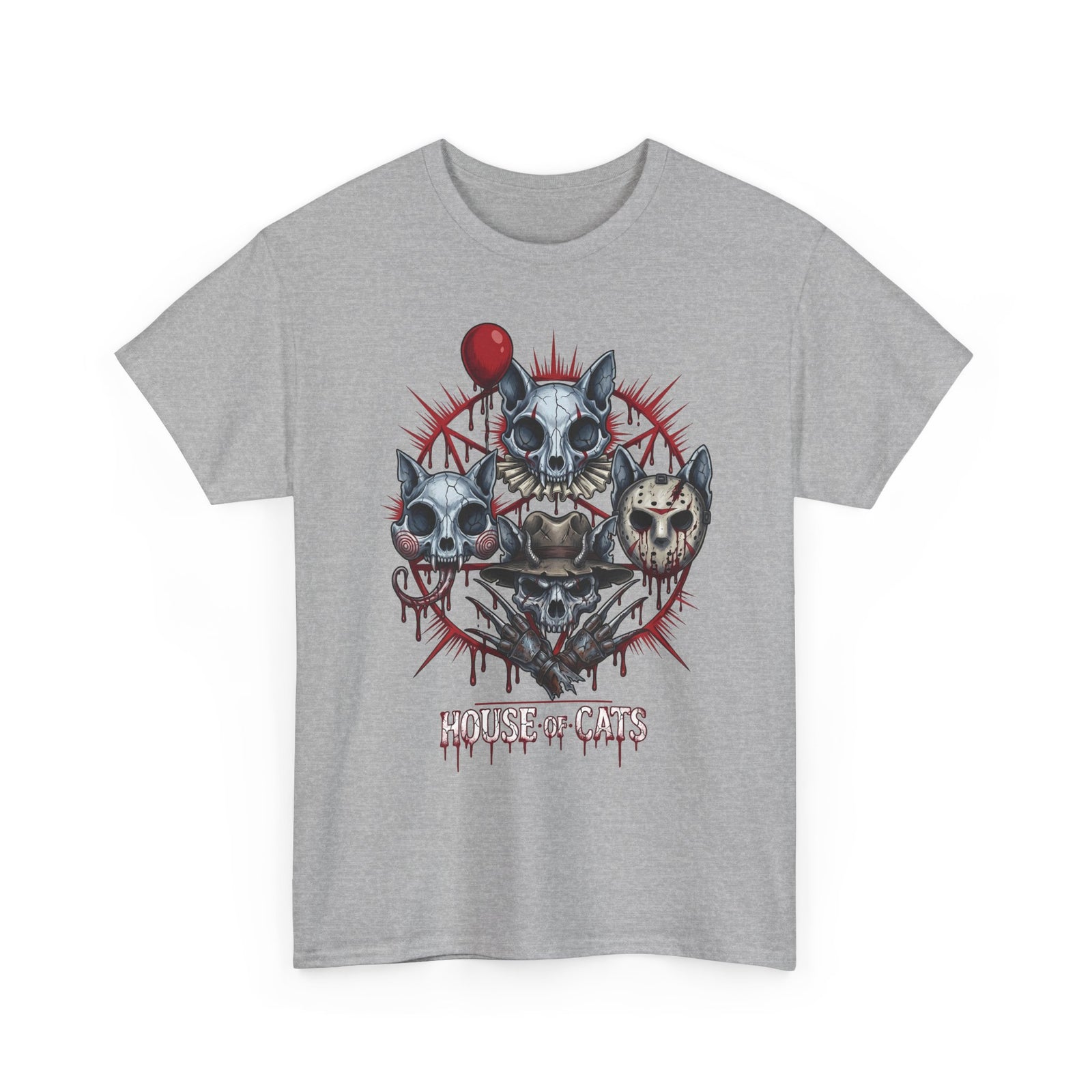 House Of Cats Horror Movie T-Shirt — Slashers Cat Skull Graphic Tee