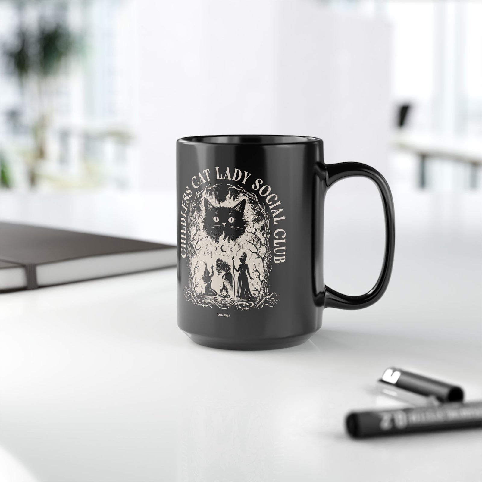 Childless Cat Lady Social Club Black Mug