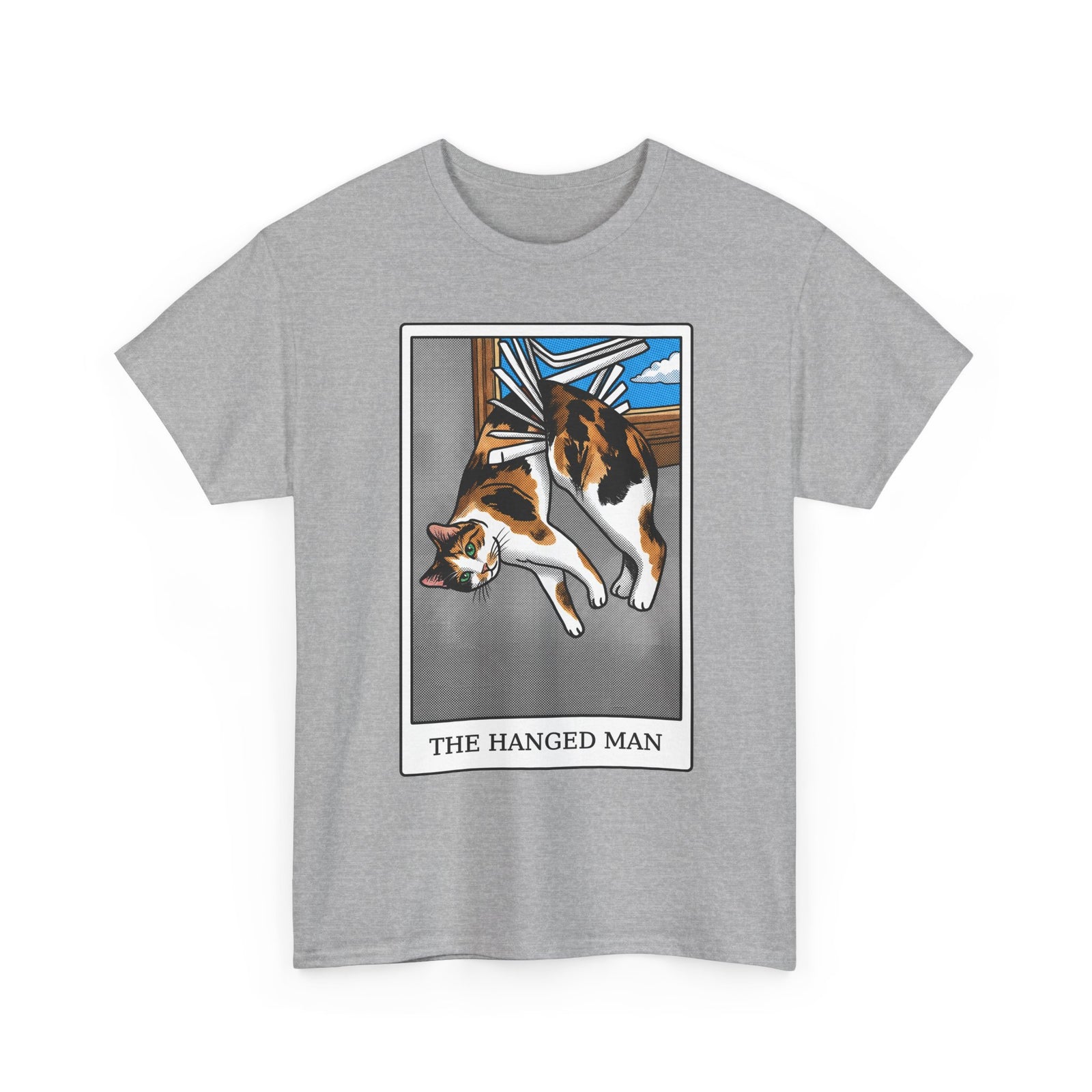 The Hanged Man Calico Cat Tarot Shirt — Funny Window Blinds T-Shirt
